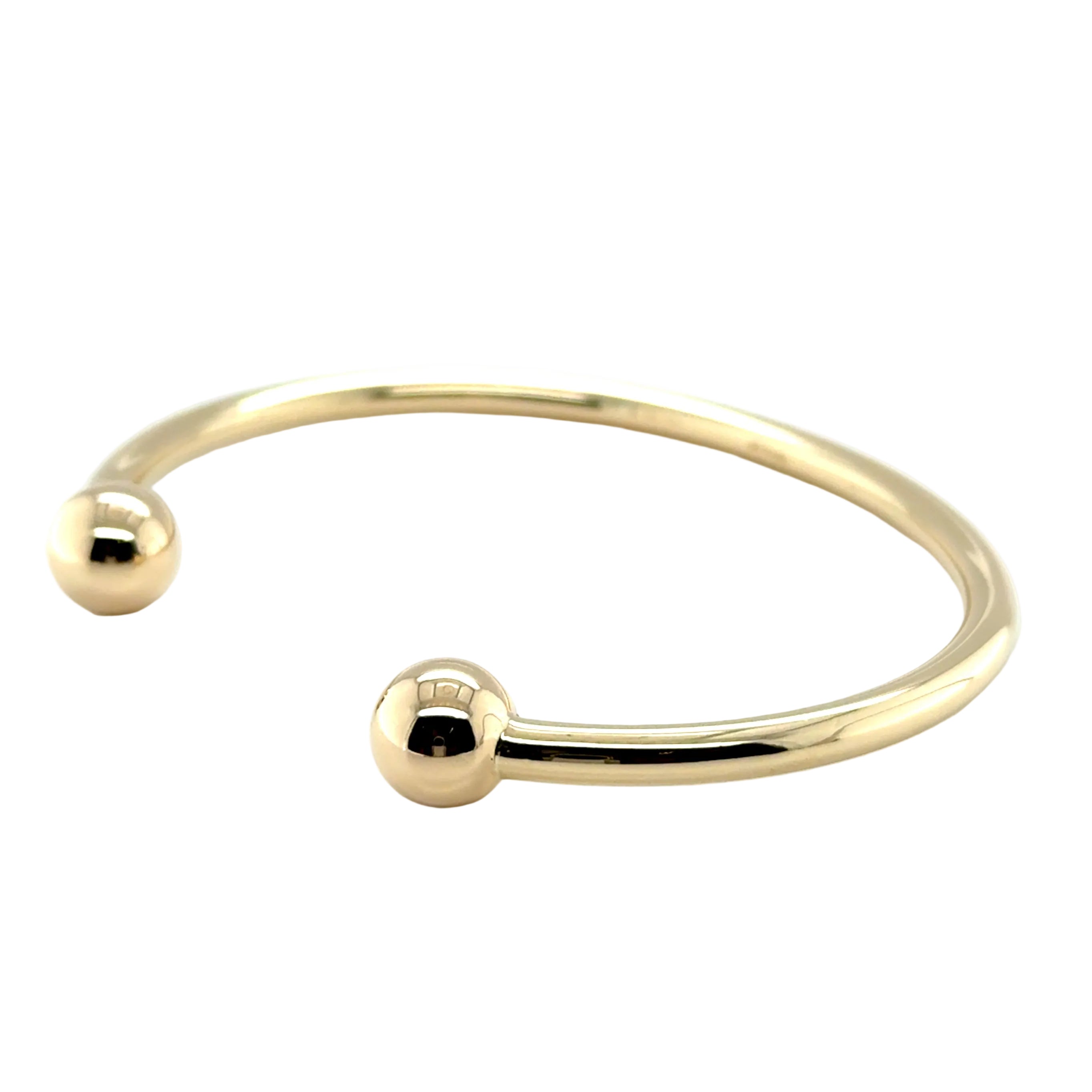 9ct Yellow Gold Solid 8"/20cm Torque Bangle - 24.02g