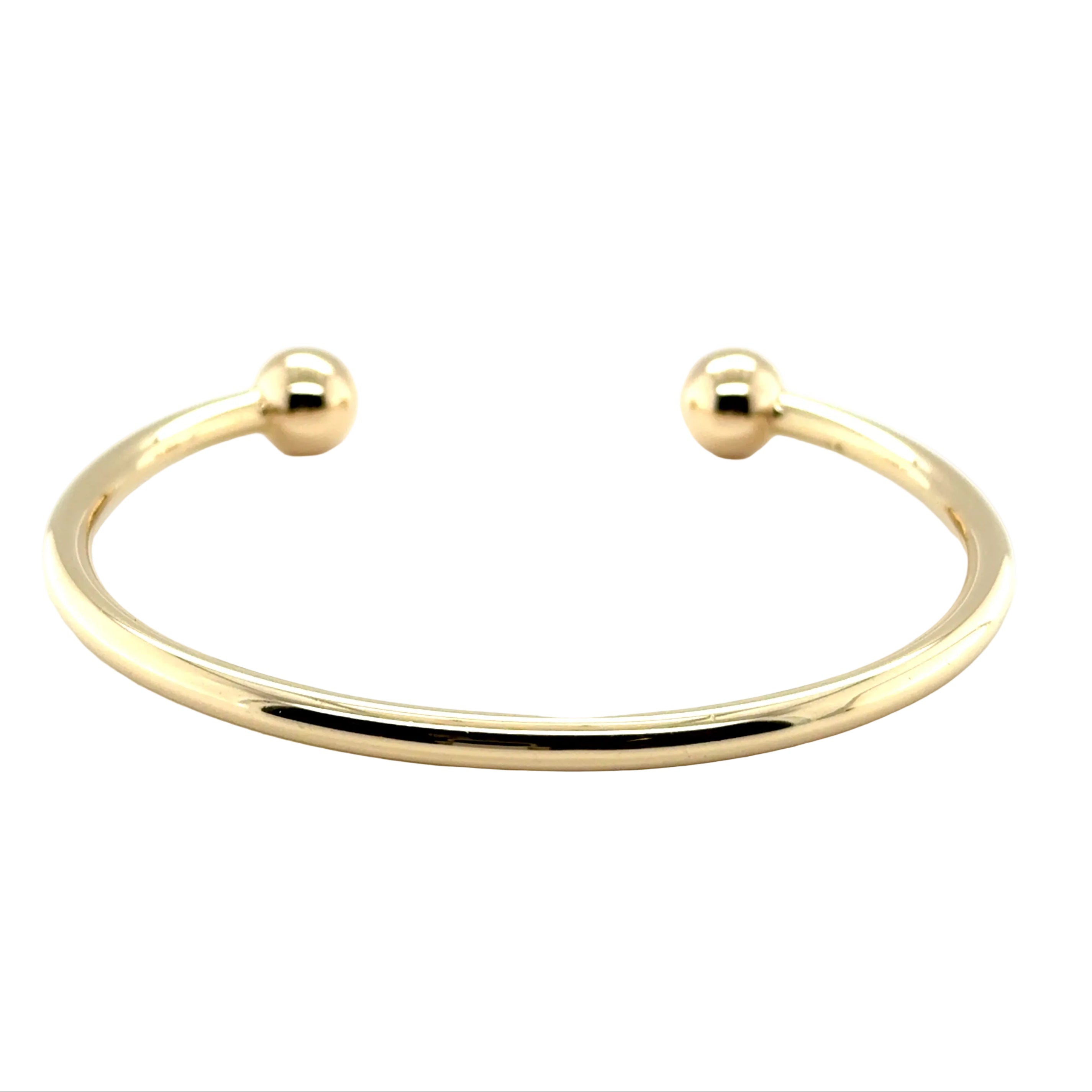 9ct Yellow Gold Solid 8"/20cm Torque Bangle - 24.02g