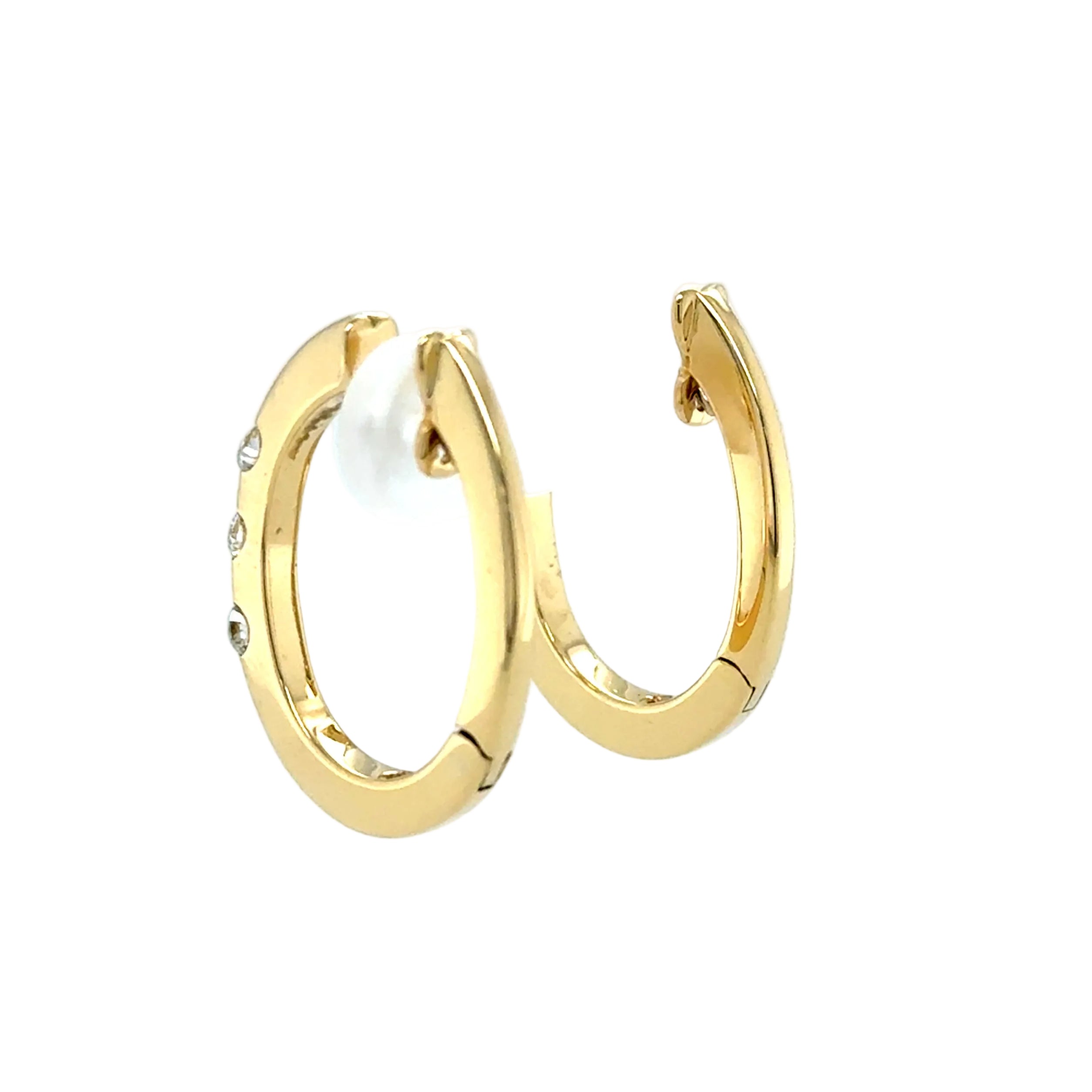 18ct Yellow Gold Oval 0.50ct Diamond Hoop Earrings