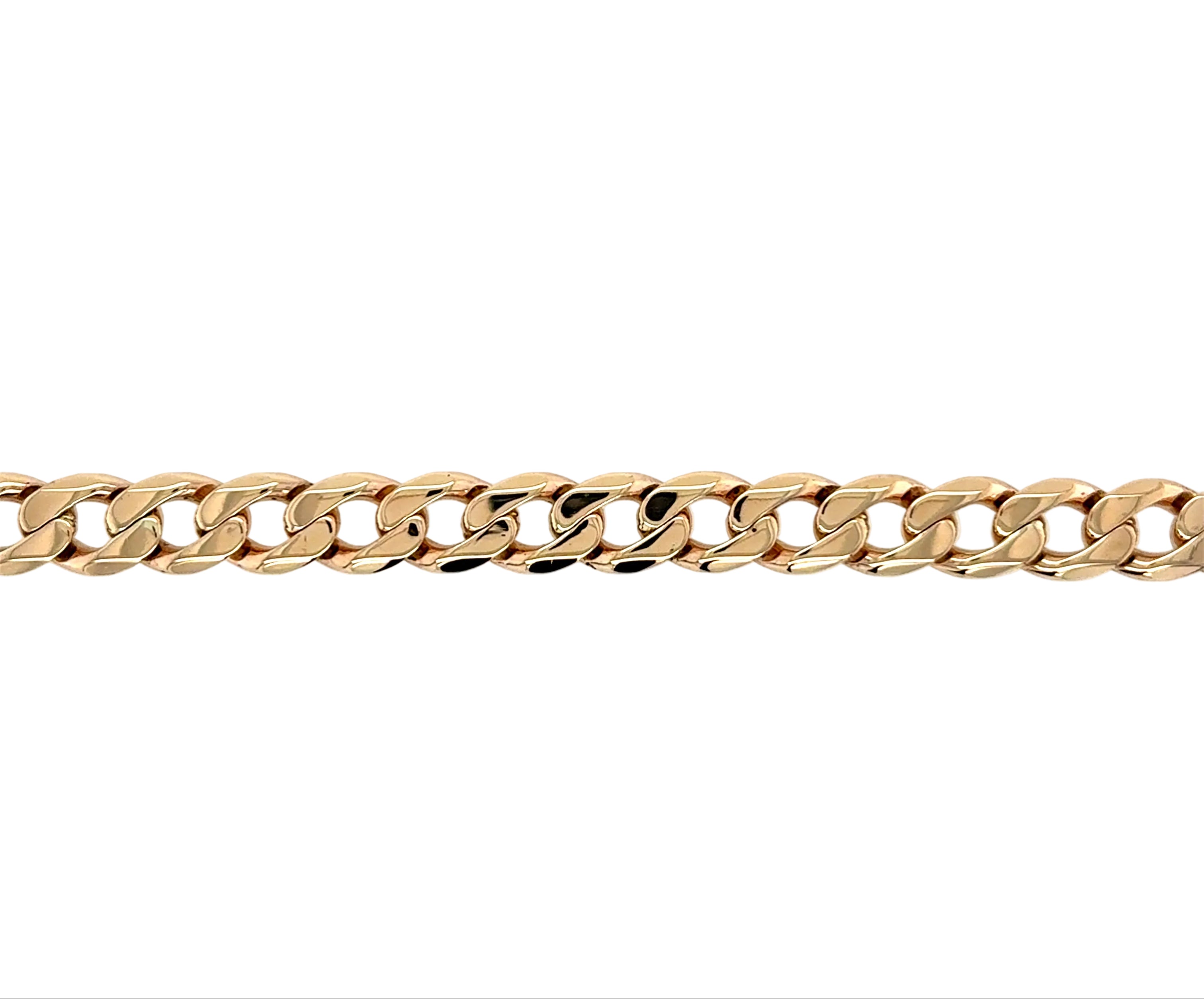 9ct Yellow Gold 9"/22.50cm Curb Link Bracelet - 25.42g