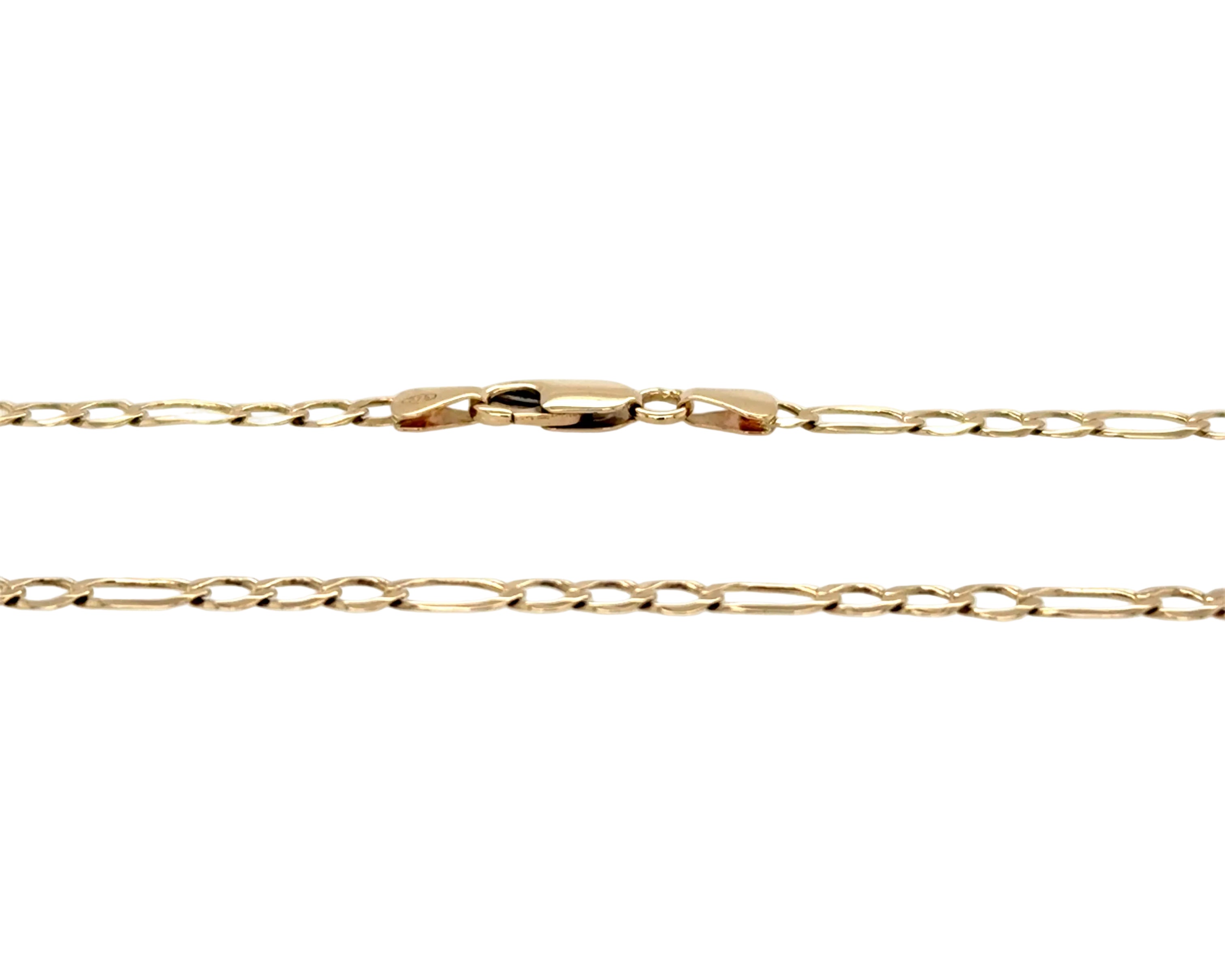 9ct Yellow Gold 22"/55cm Figaro Link Chain Necklace - 5.87g