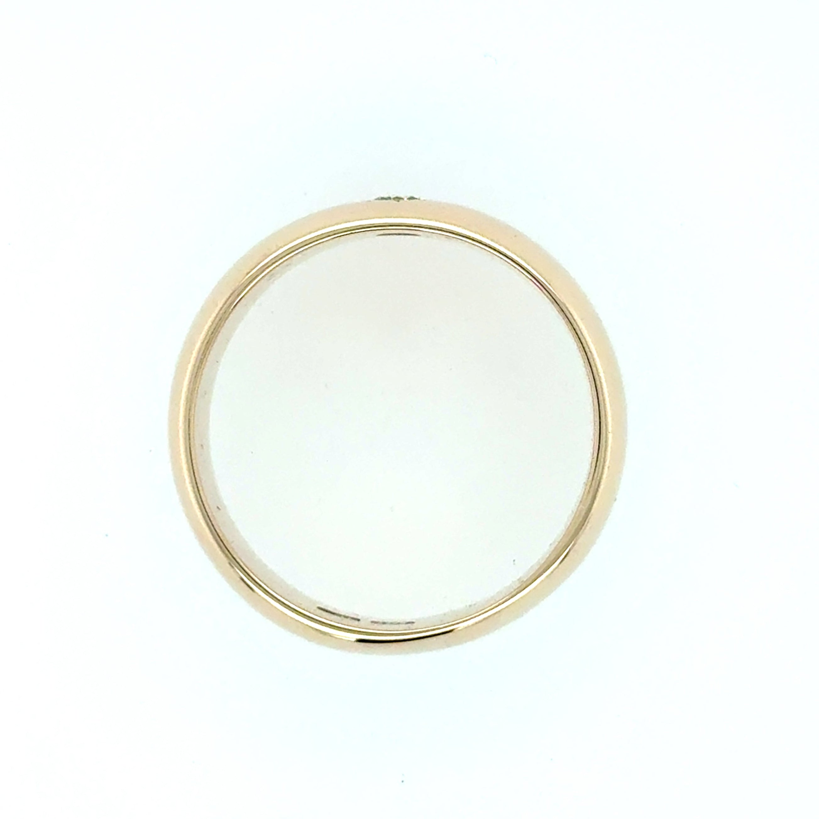 9ct Yellow Gold Diamond Set 9mm Wide Vintage Wedding Band Size X
