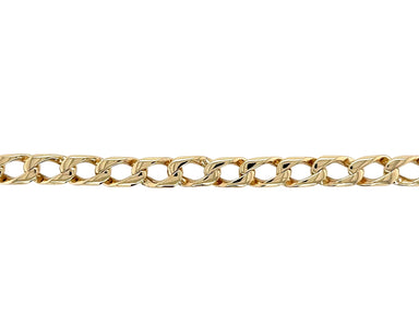 9ct Yellow Gold 9"/22.50cm Flat Edge Curb Link Bracelet - 18.05g