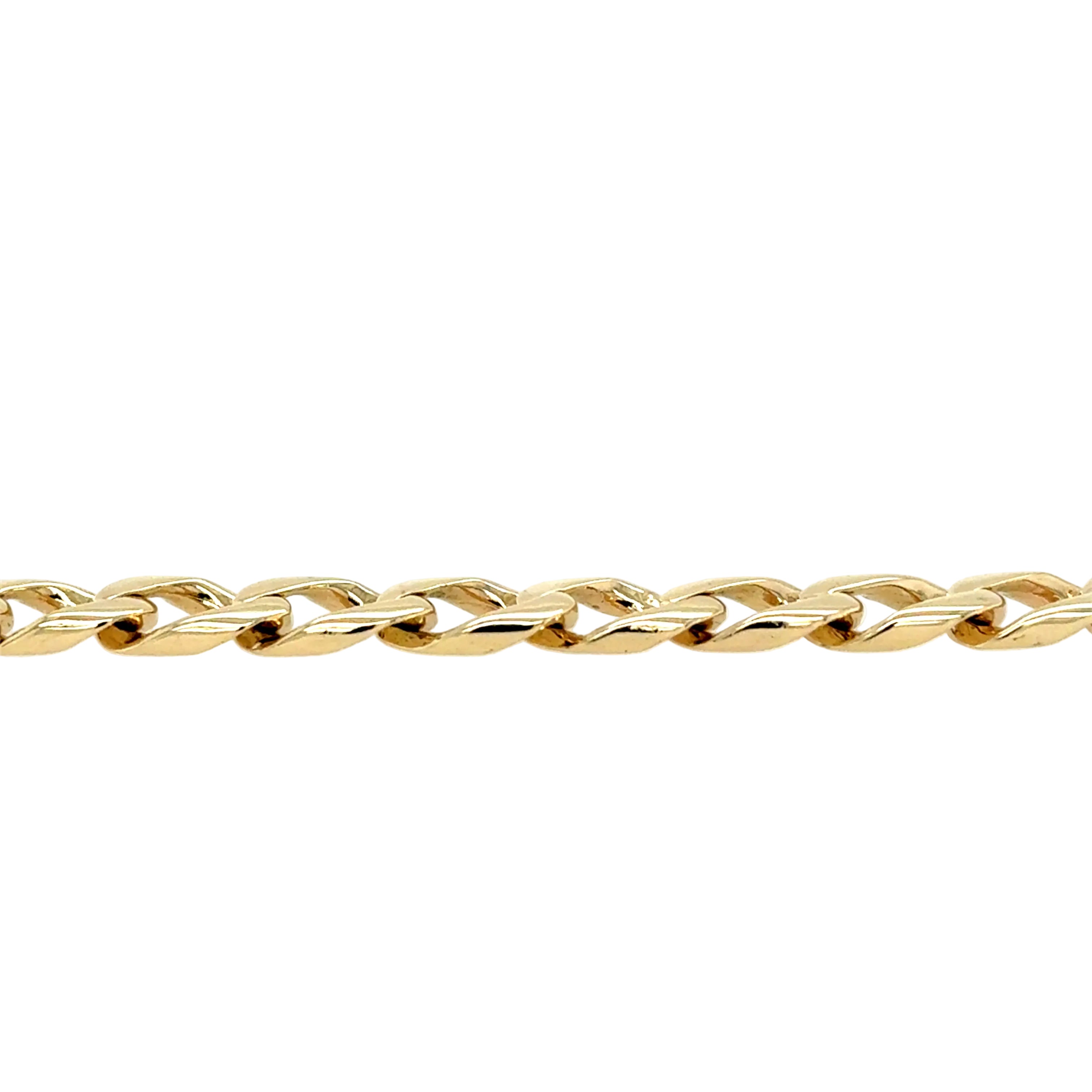 9ct Yellow Gold 9"/22.50cm Flat Edge Curb Link Bracelet - 18.05g