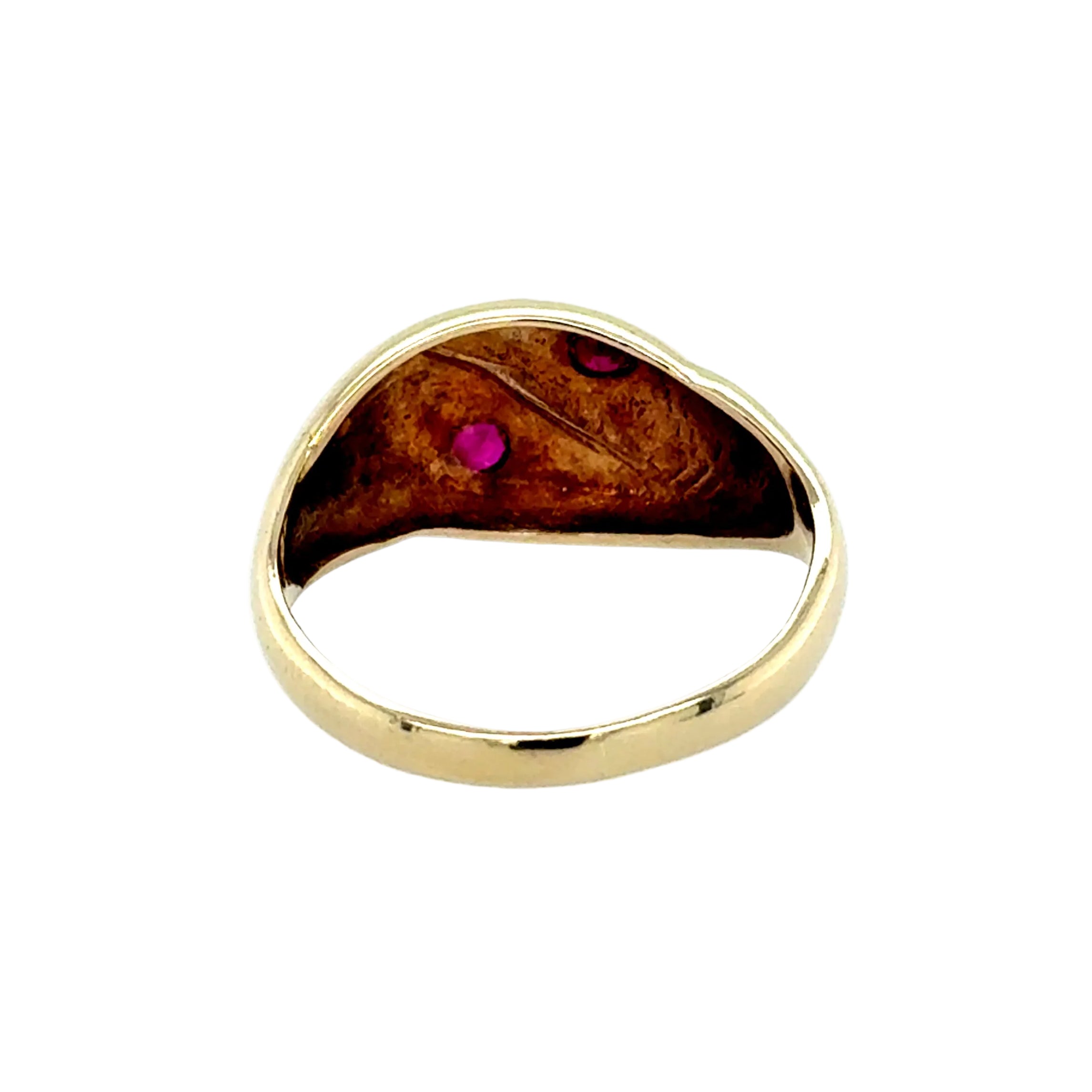 9ct Yellow Gold Double Head Ruby Set Snake Ring Edinburgh 1991