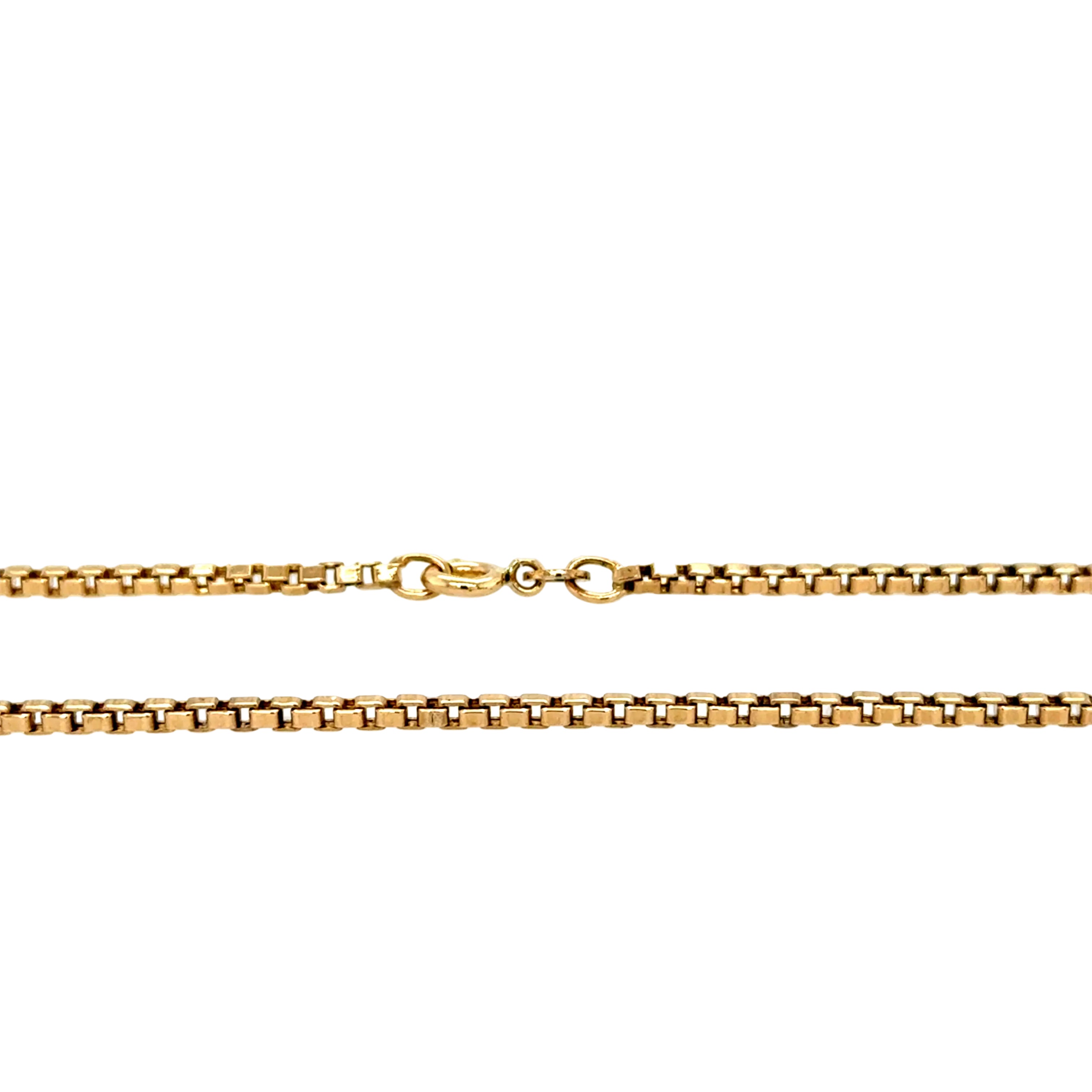9ct Yellow Gold 20"/50cm Square Box Link Chain Necklace - 5.87g