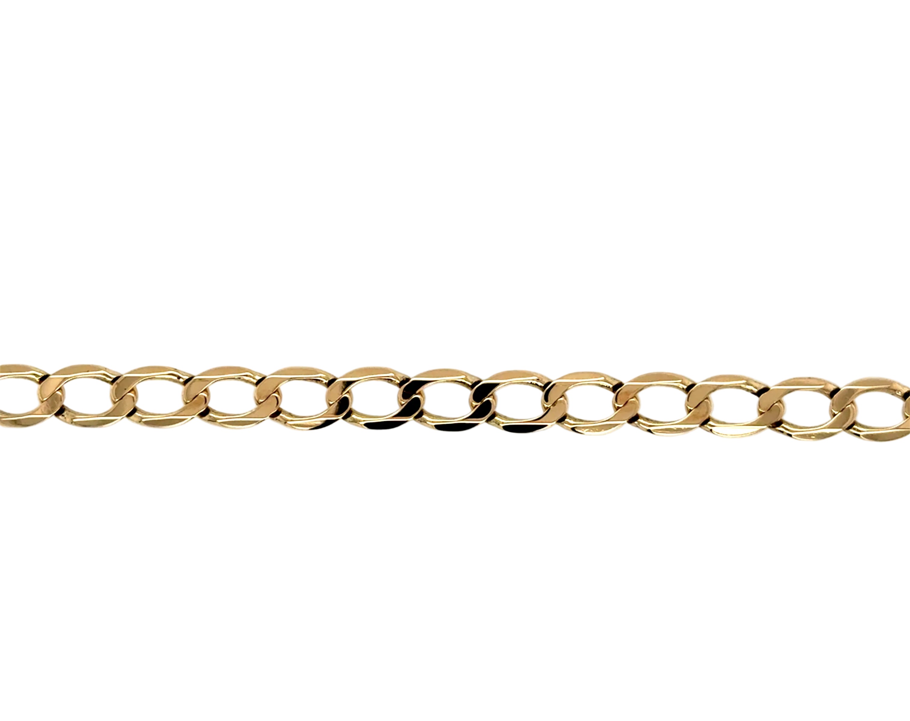 9ct Yellow Gold 7.5"/18.75cm Curb Link Bracelet - 4.73g