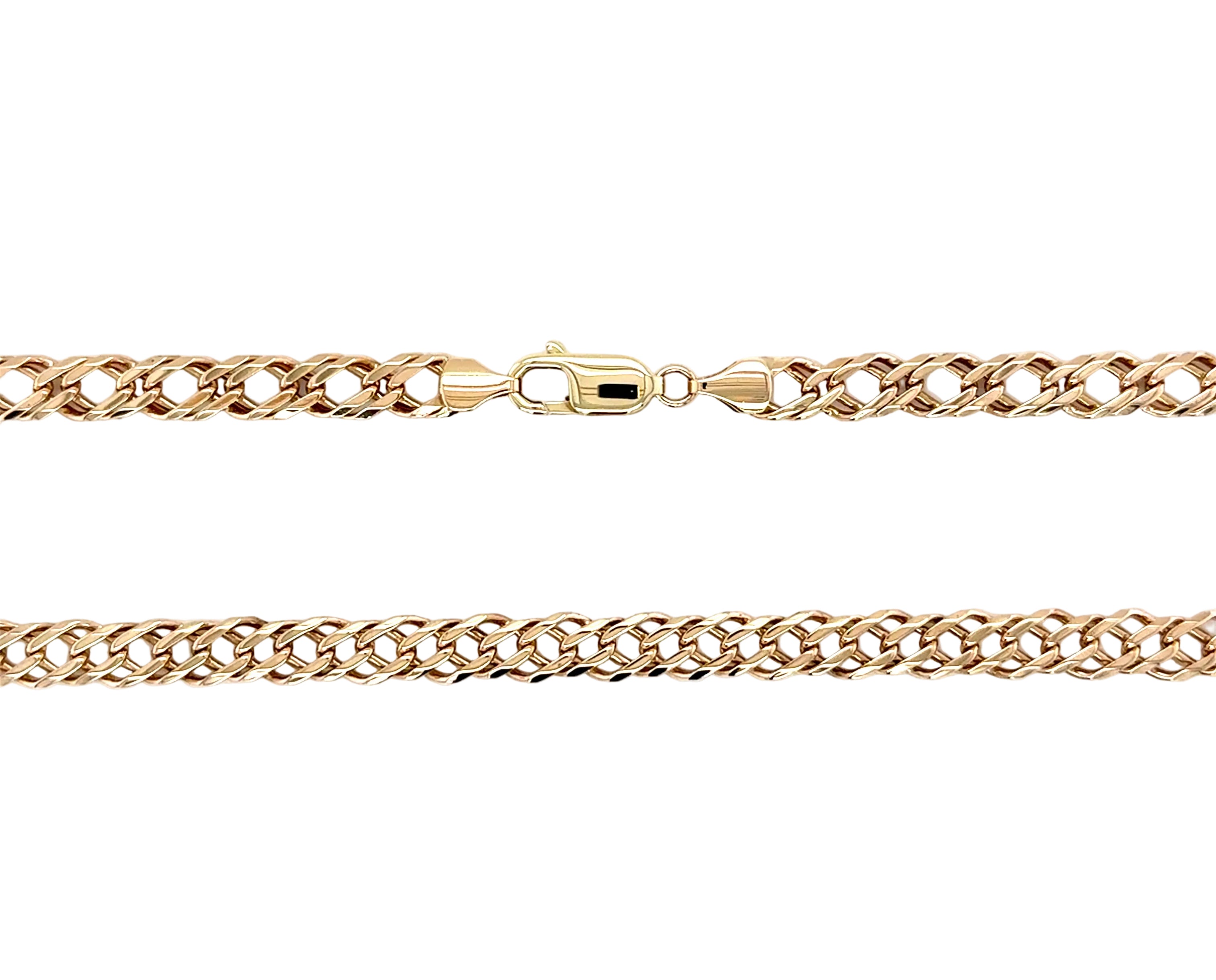 9ct Yellow Gold 20"/50cm Double Link Curb Chain Necklace - 19.45g