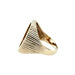 9ct Yellow Gold Groove Detail Half Sovereign Ring Mount London 1990