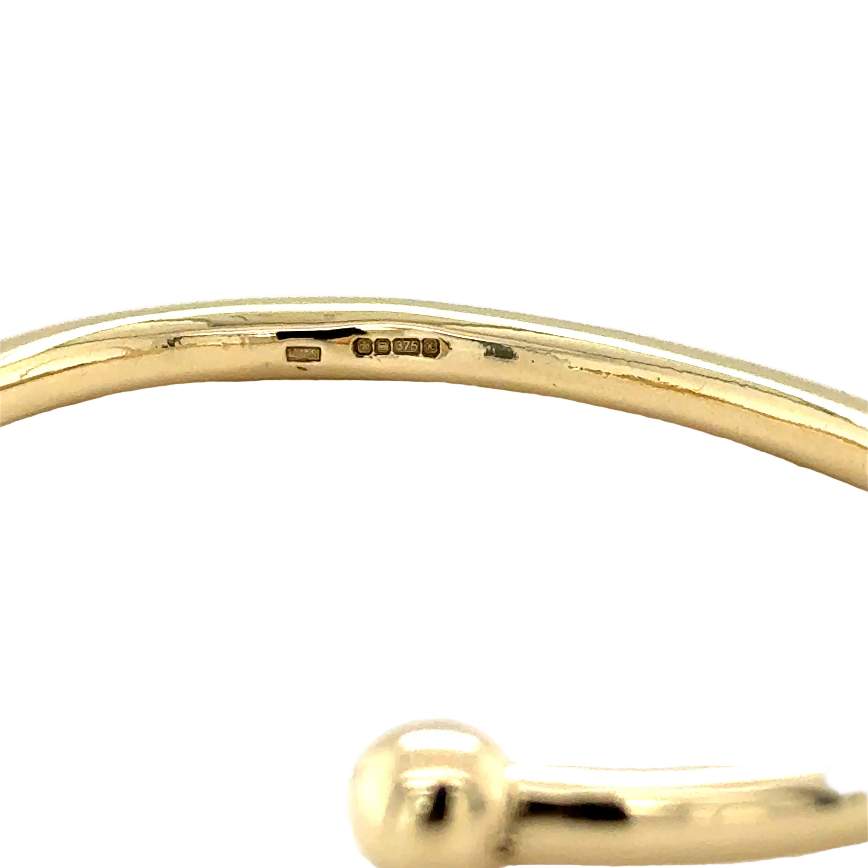 9ct Yellow Gold 7"/17.50cm Classic Solid Torque Bangle - 23.40g