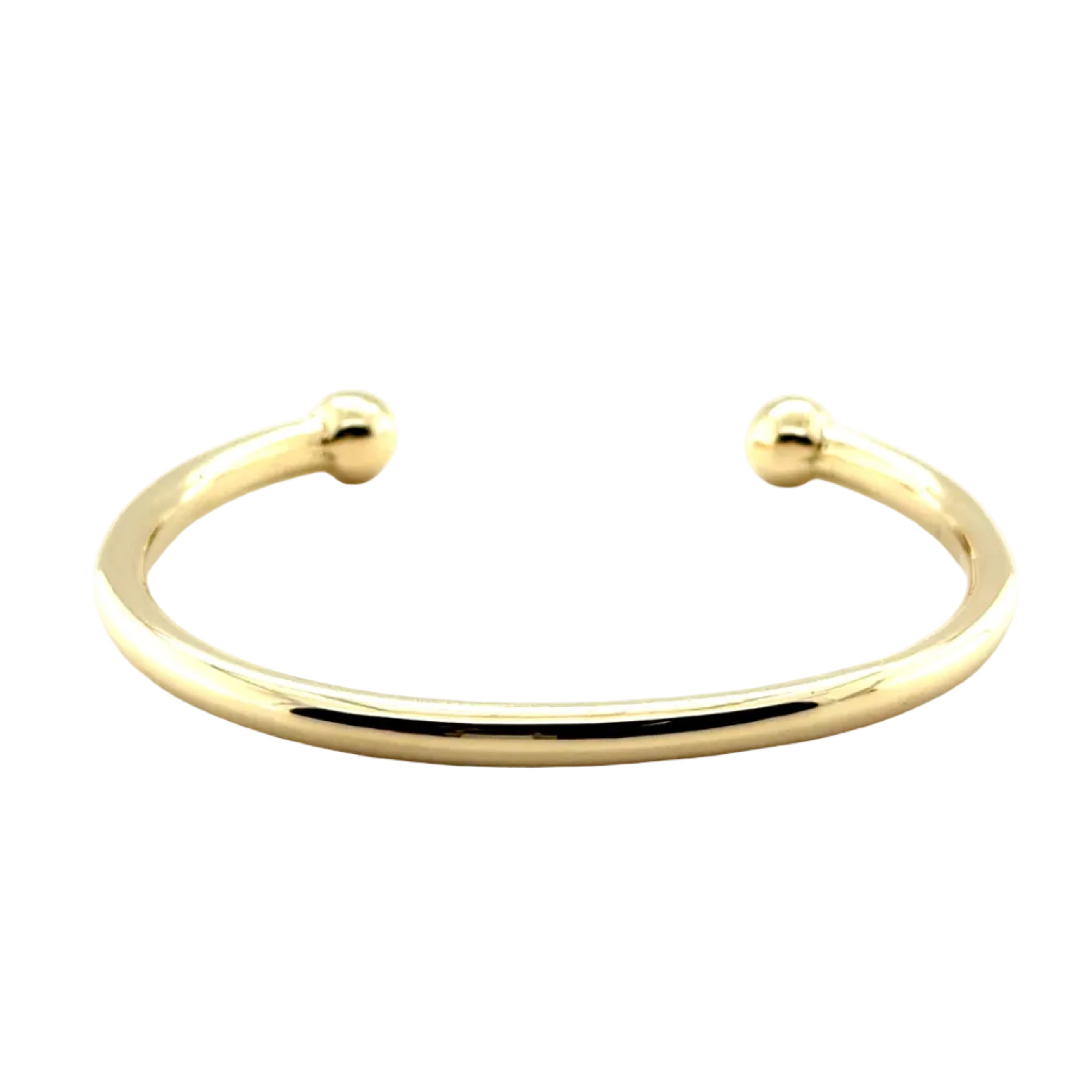 9ct Yellow Gold 7"/17.50cm Classic Solid Torque Bangle - 23.40g