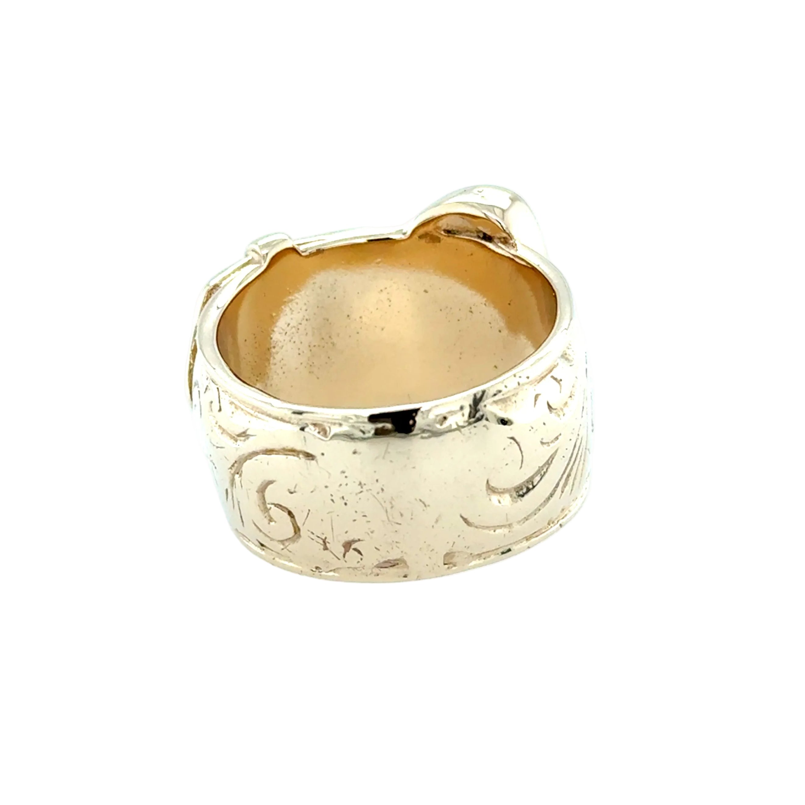 9ct Yellow Gold Vintage Heavyweight Belt Buckle Ring London 1988