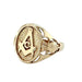 9ct Yellow Gold Oval Masonic Scottish Thistle Signet Ring