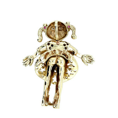 9ct Yellow Gold Angelica Pickles Novelty Doll Pendant - 15.80g