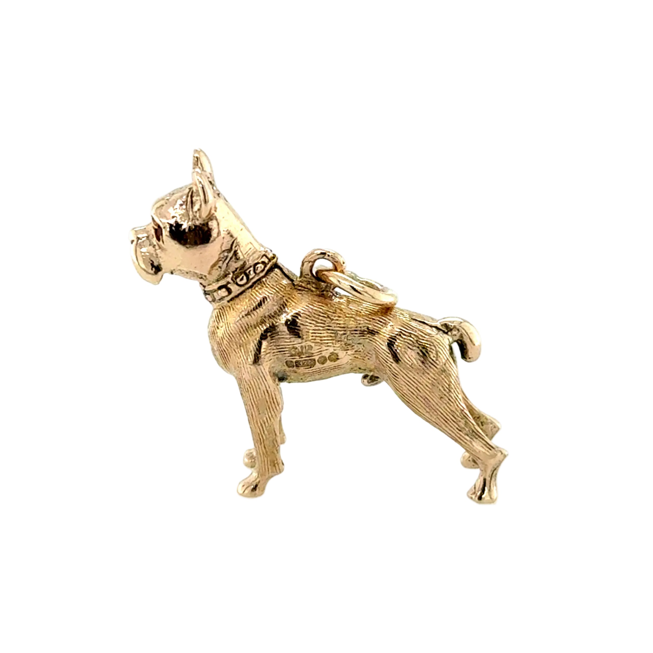 9ct Yellow Gold Solid Dog Pendant/ Charm London 1966 - 8.10g