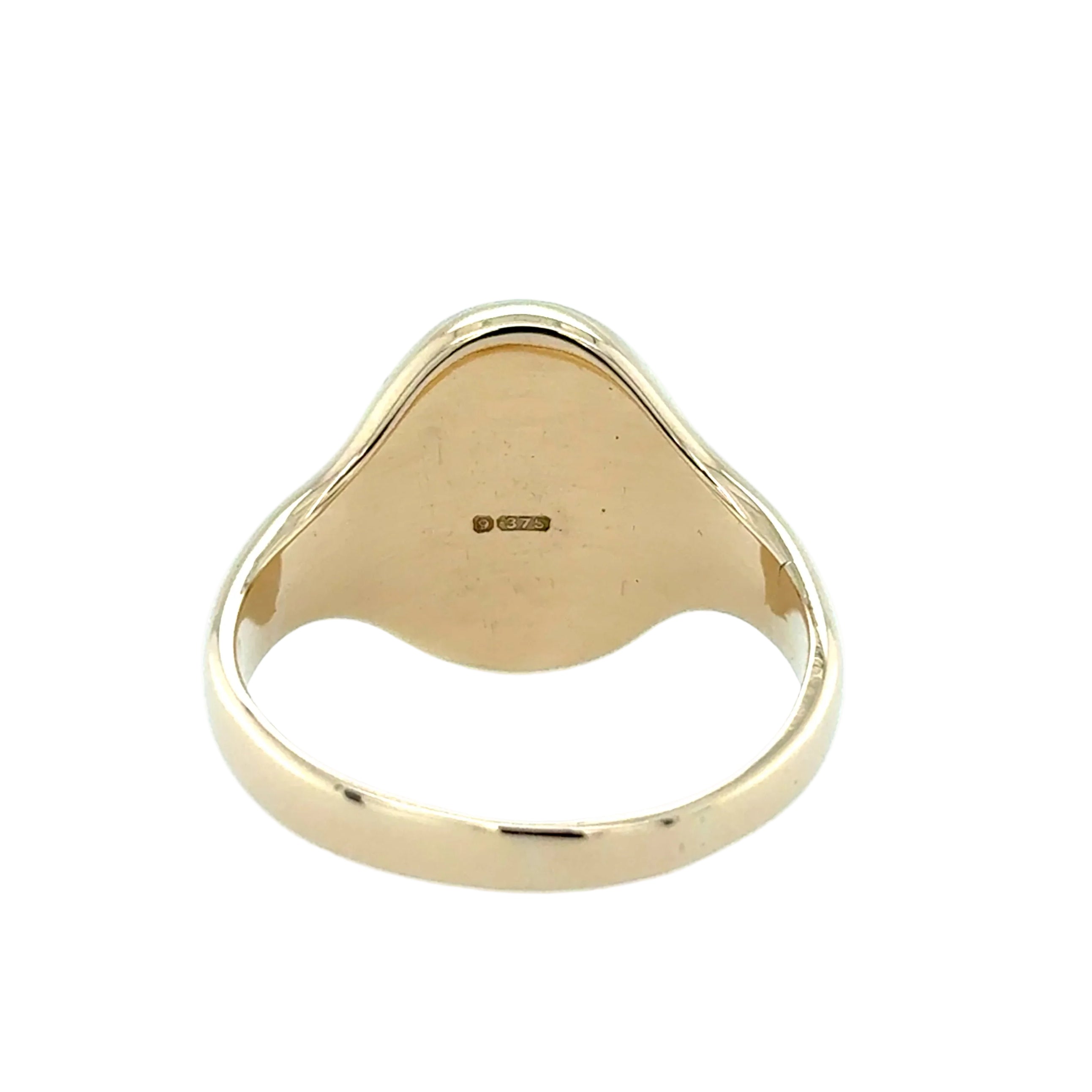 9ct Yellow Gold Vintage Chunky Oval Signet Ring Size W