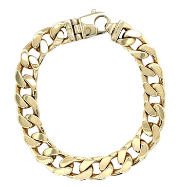 9ct Yellow Gold 9"/22.50cm Heavy Curb Link Bracelet - 66.50g