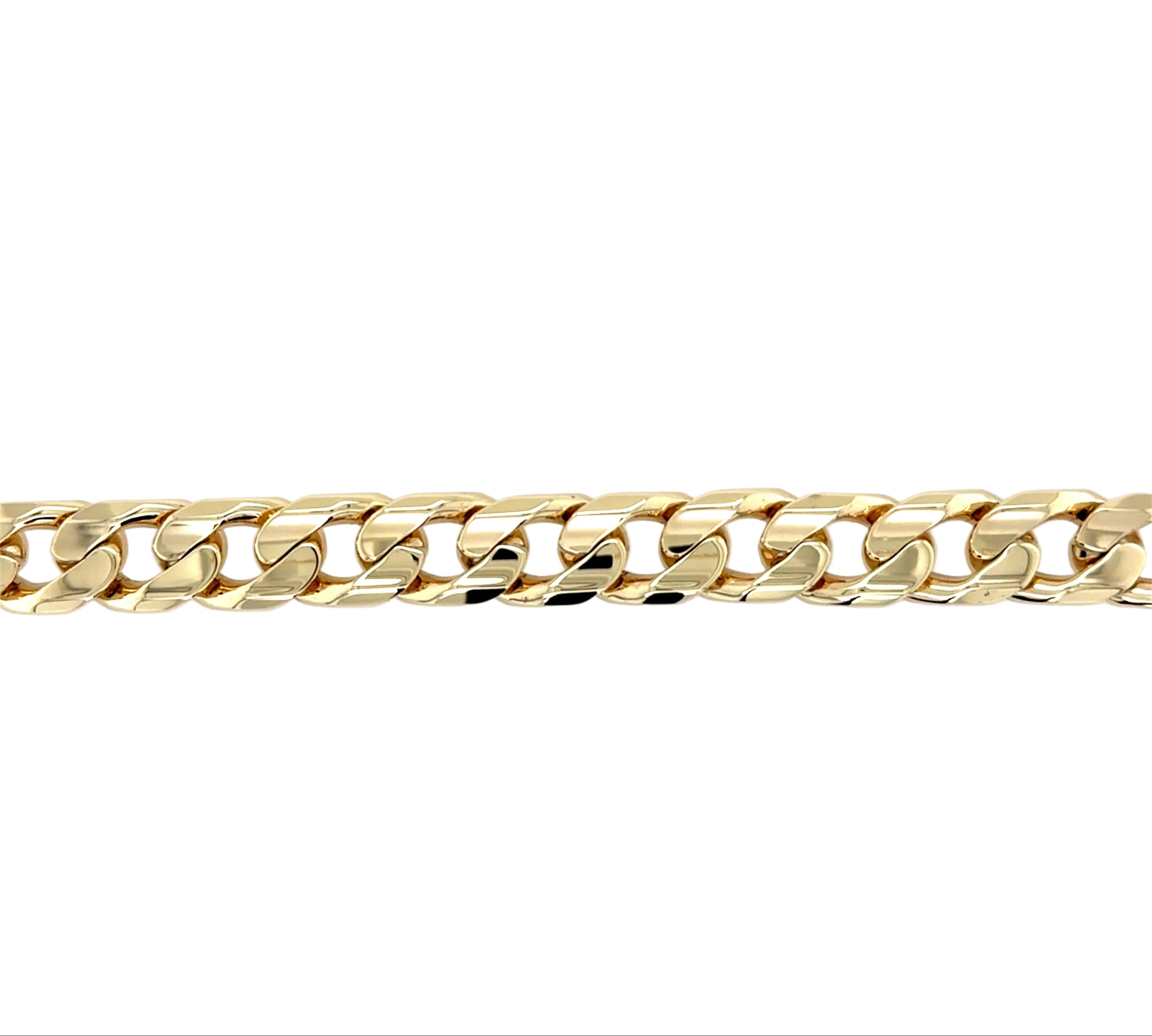 9ct Yellow Gold 9"/22.50cm Heavy Curb Link Bracelet - 66.50g
