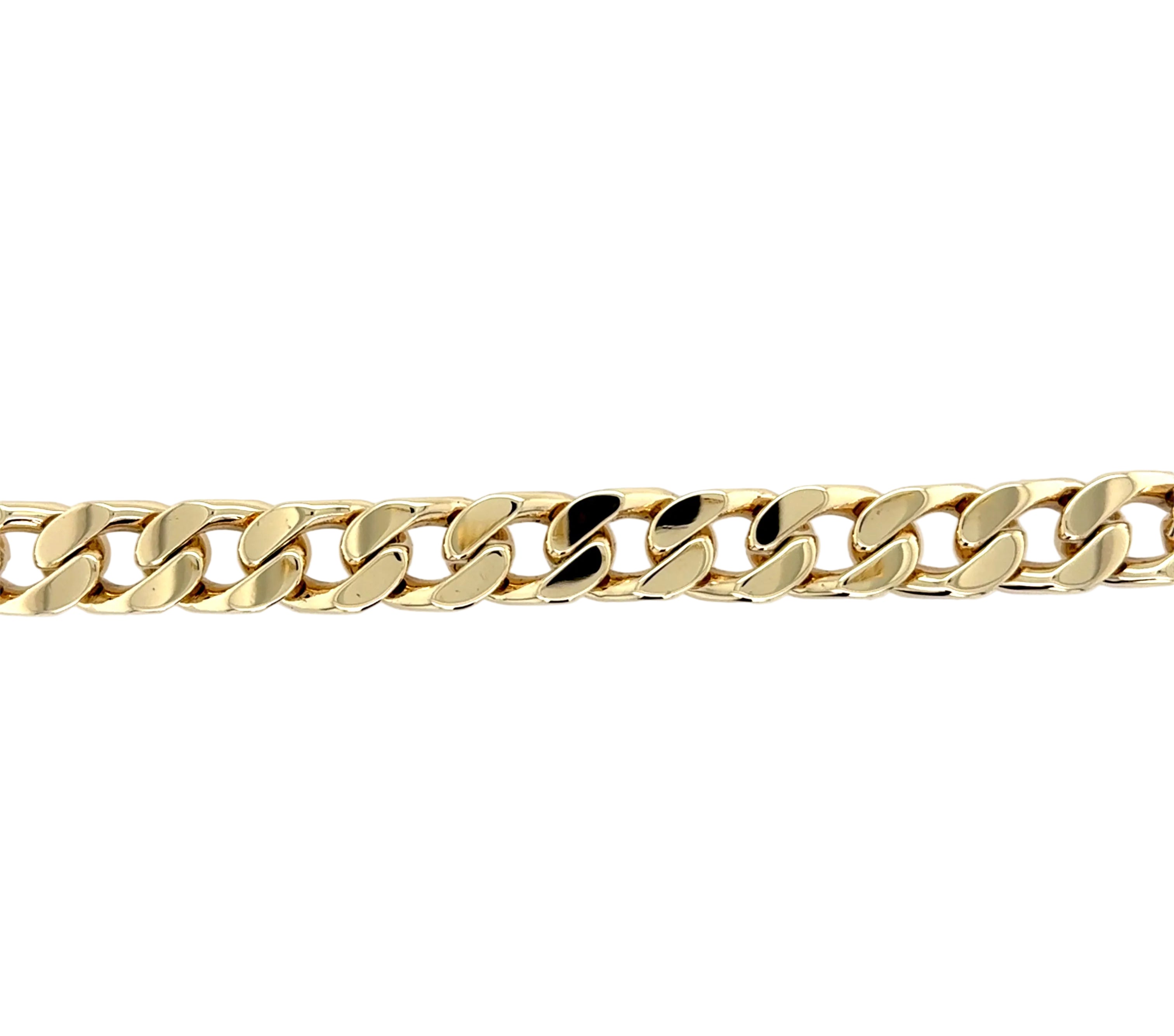 9ct Yellow Gold 9"/22.50cm Heavy Curb Link Bracelet - 66.50g