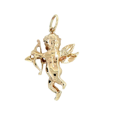 9ct Yellow Gold Solid Cherub Pendant/ Charm London 1965 - 4.82g