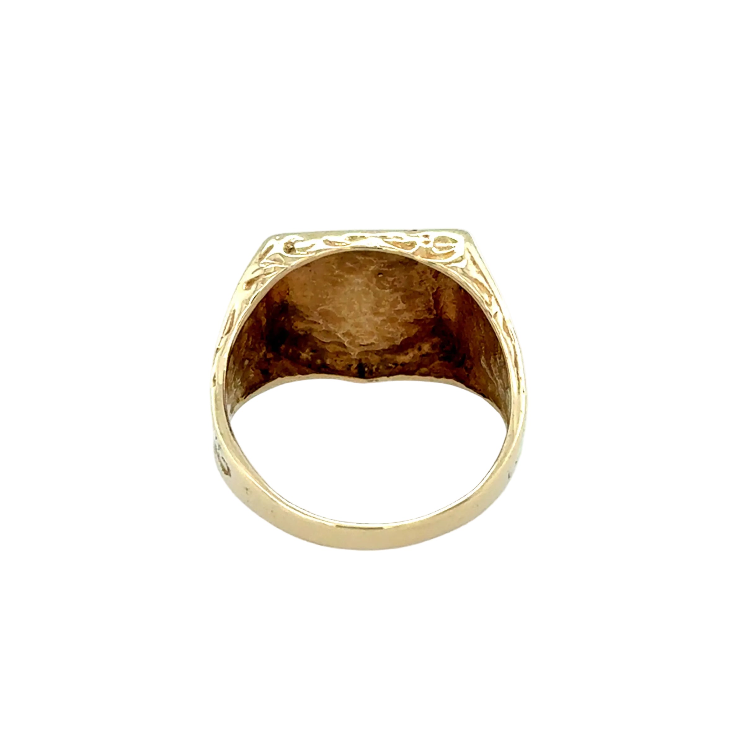 9ct Yellow Gold England Three Lions Shield Signet Ring - 5.20g