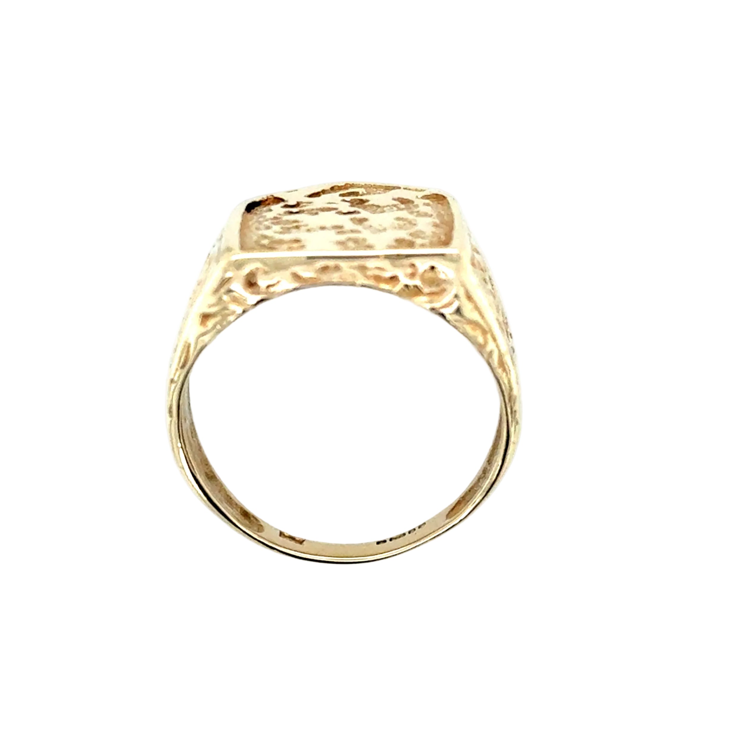 9ct Yellow Gold England Three Lions Shield Signet Ring - 5.20g