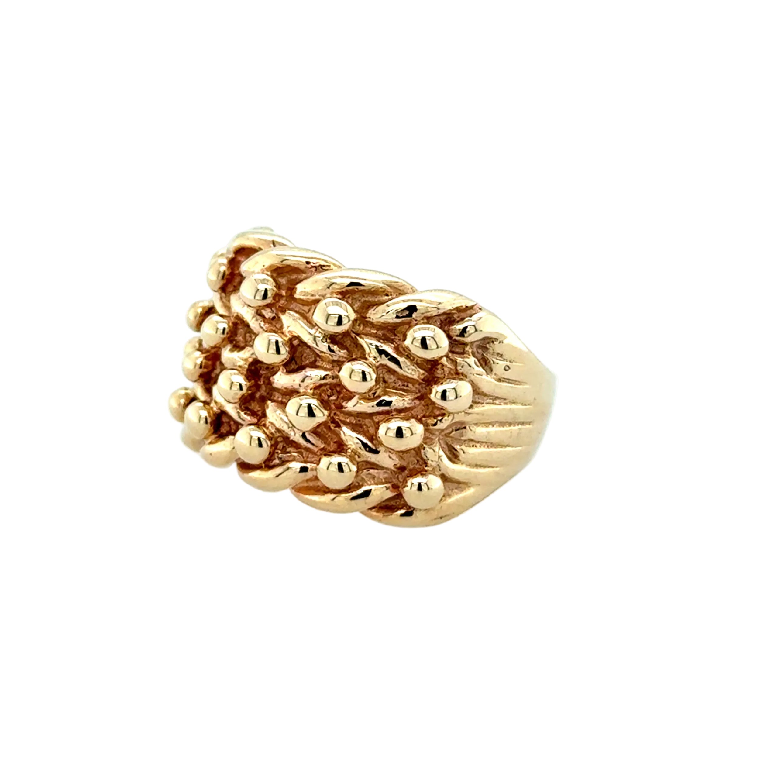 9ct Yellow Gold Four Row Keeper Ring Size T 1/2 - 15.04g