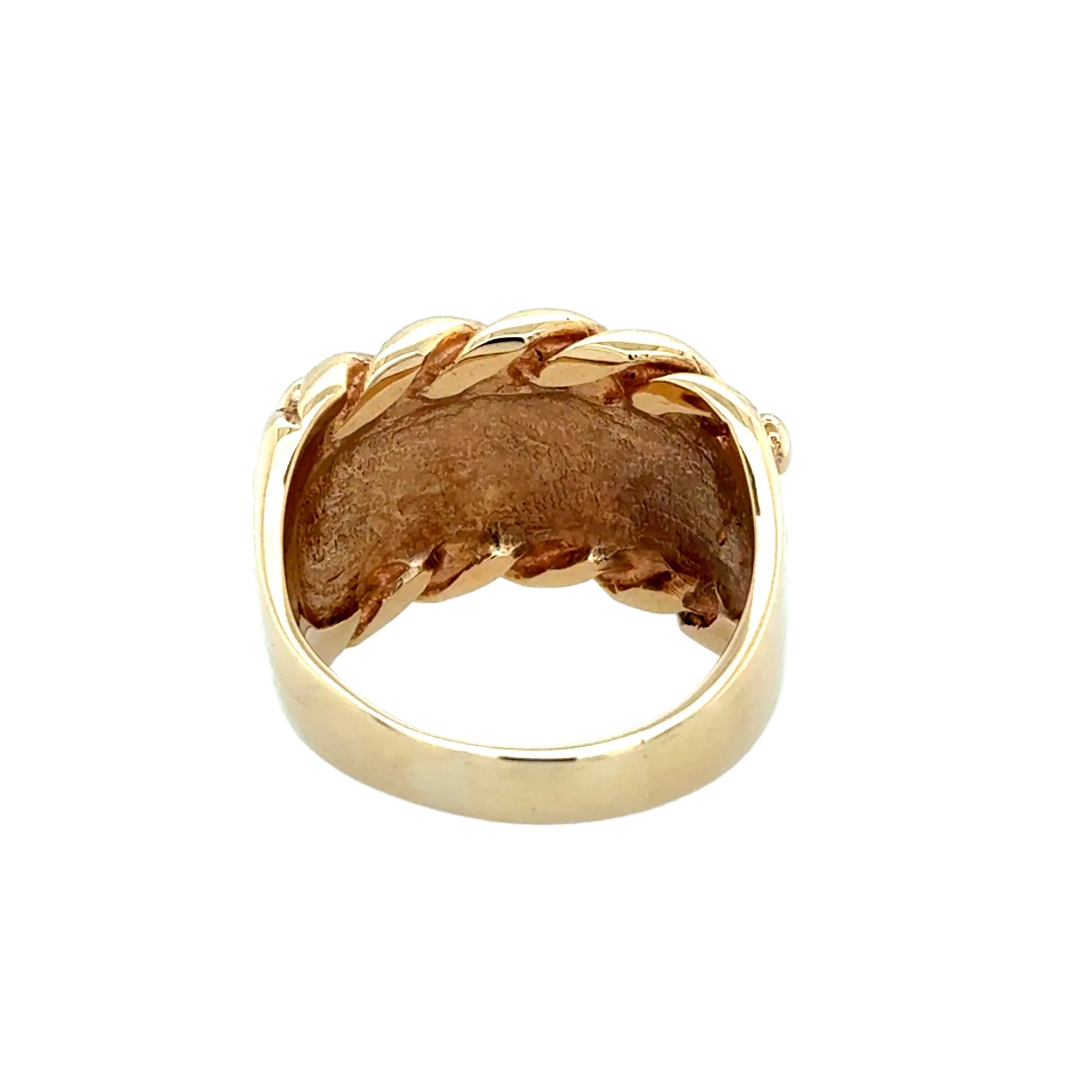 9ct Yellow Gold Four Row Keeper Ring Size T 1/2 - 15.04g