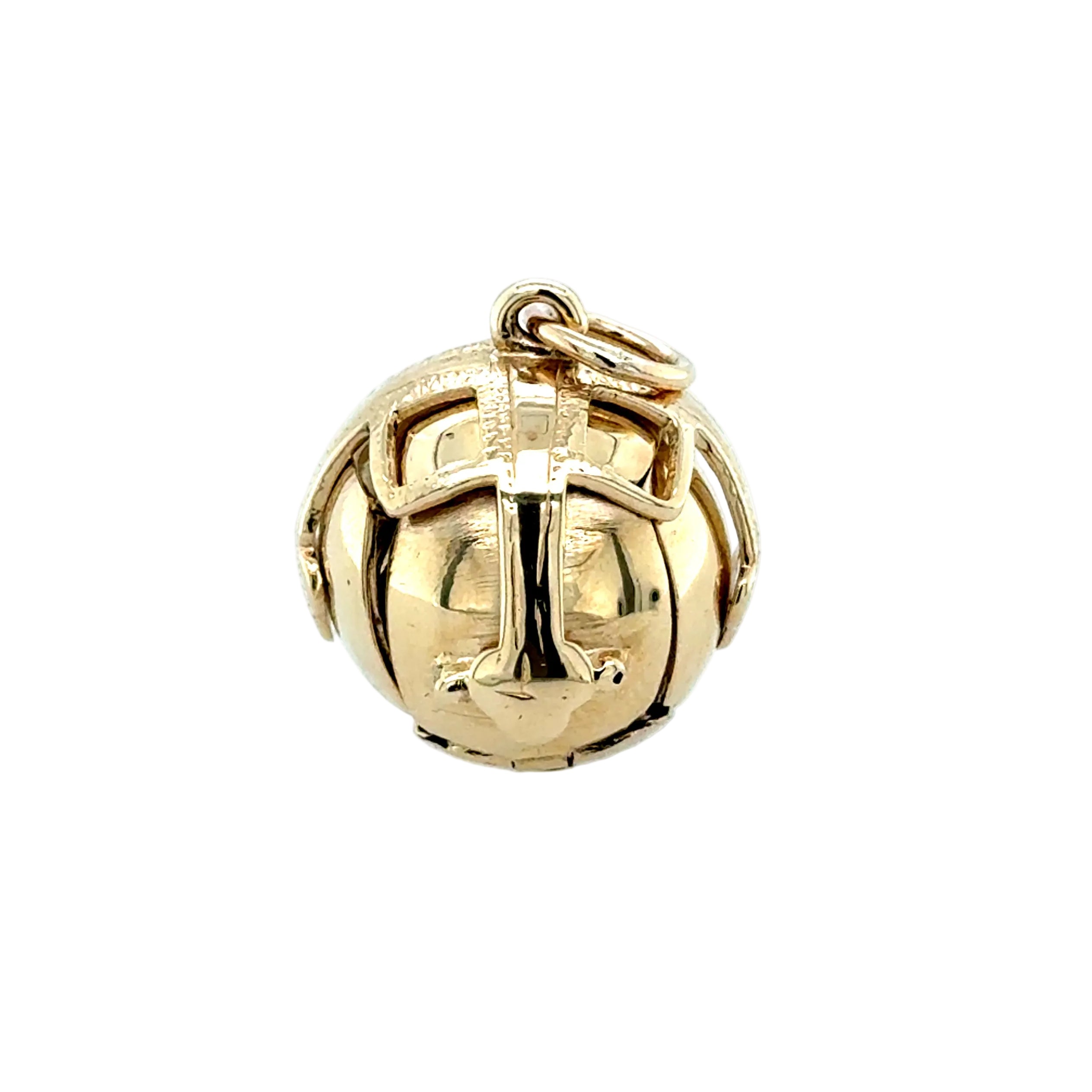 Antique 9ct Yellow Gold & Sterling Silver Masonic Orb Cross Pendant