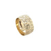 Vintage 9ct Yellow Gold Patterned 10mm Wedding Band London 1972