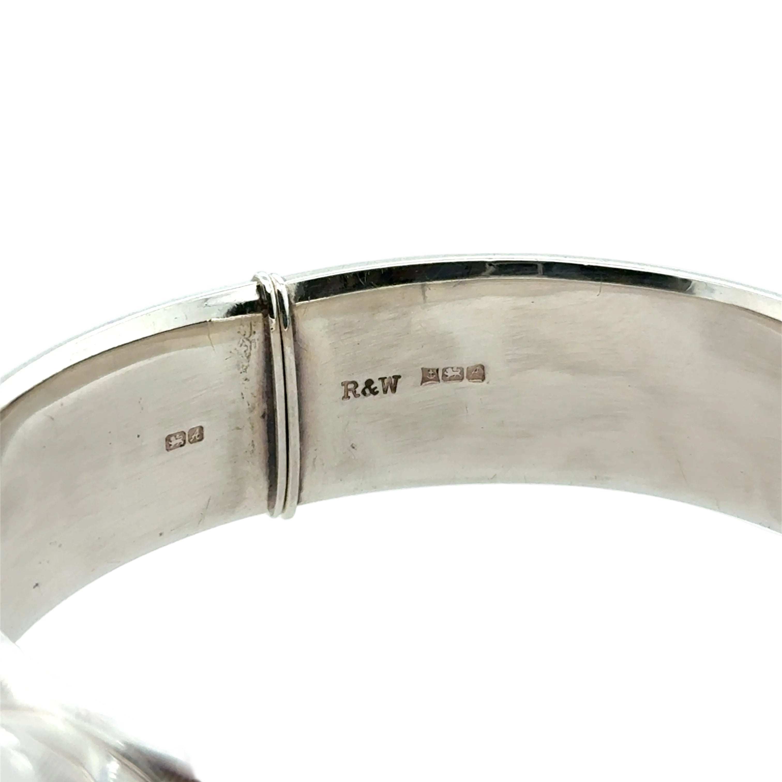Vintage Sterling Silver Engraved Cuff Bangle Birmingham 1975