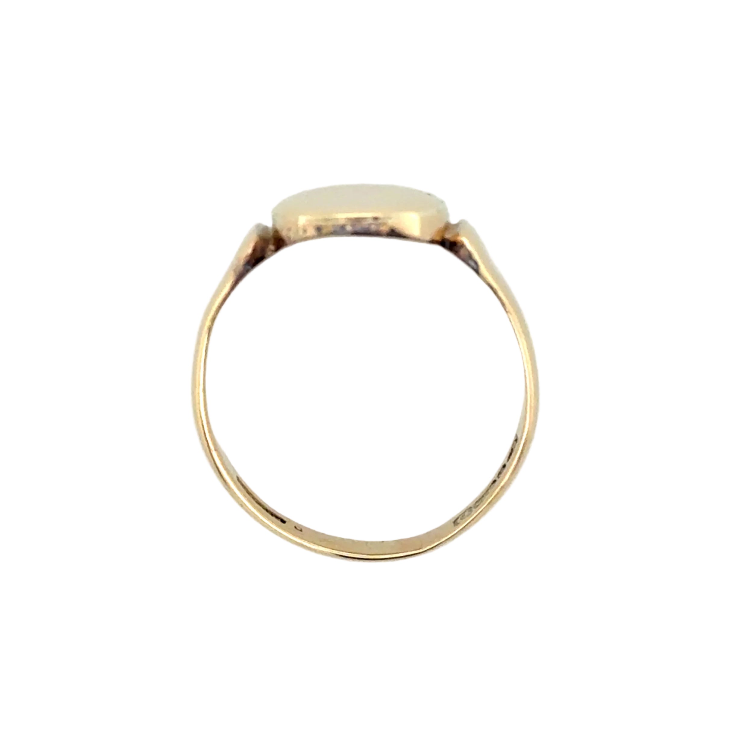 Antique 9ct Yellow Gold Oval Signet Ring Chester 1929