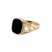 9ct Yellow Gold Black Onyx Cushion Signet Ring Size U