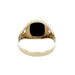 9ct Yellow Gold Black Onyx Cushion Signet Ring Size U
