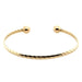 9ct Yellow Gold 7"/17.50cm Plaited Solid Torque Bangle - 7.20g