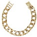 9ct Yellow Gold 8.5"/21.25cm Square Patterned & Polished Curb Bracelet - 36.00g