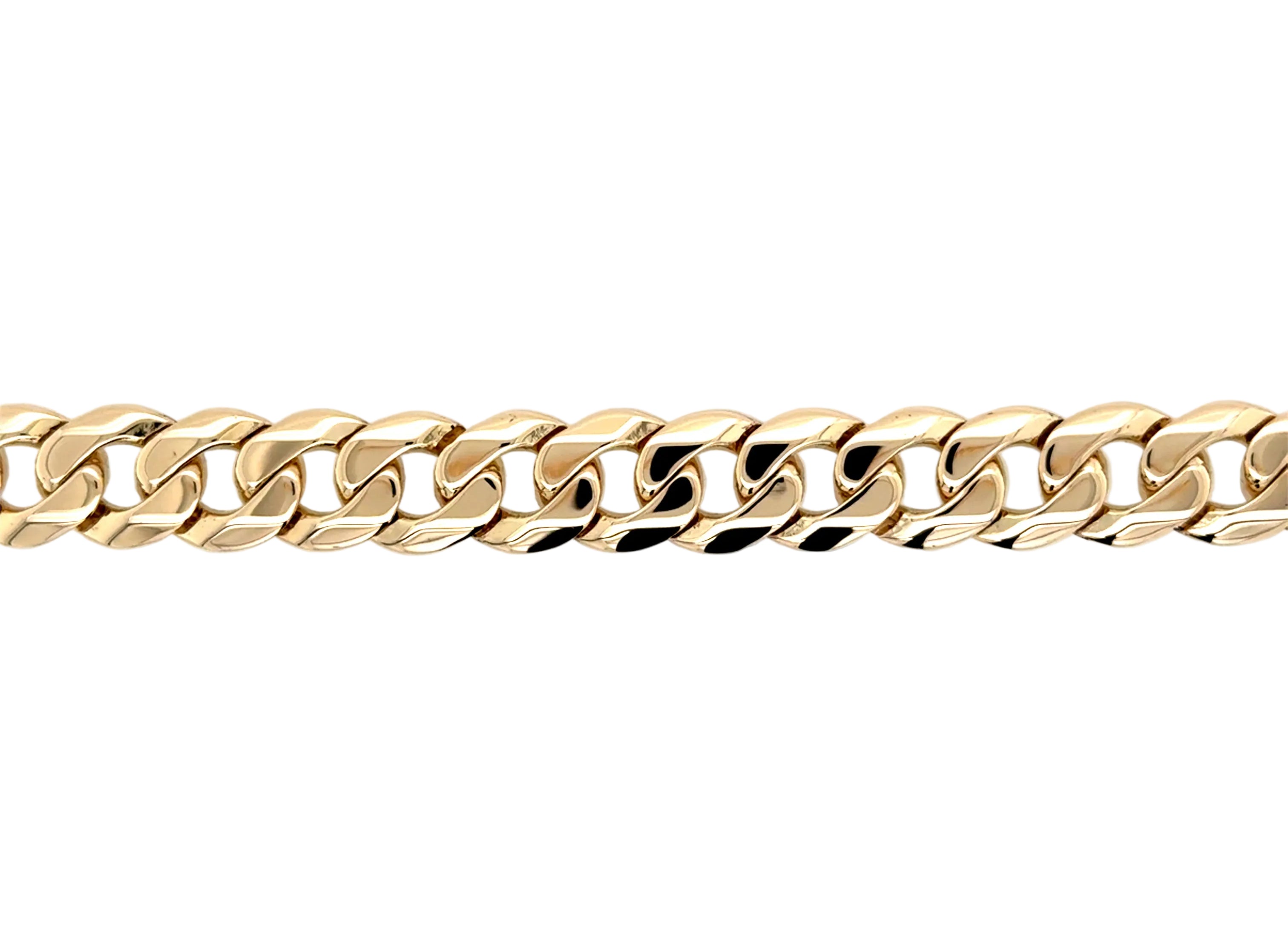 9ct Yellow Gold 8.5"/21.25cm Curb Link Bracelet - 28.02g
