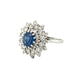 1.37ct Sapphire & 1.10ct Diamond Cluster Ring 18ct White Gold