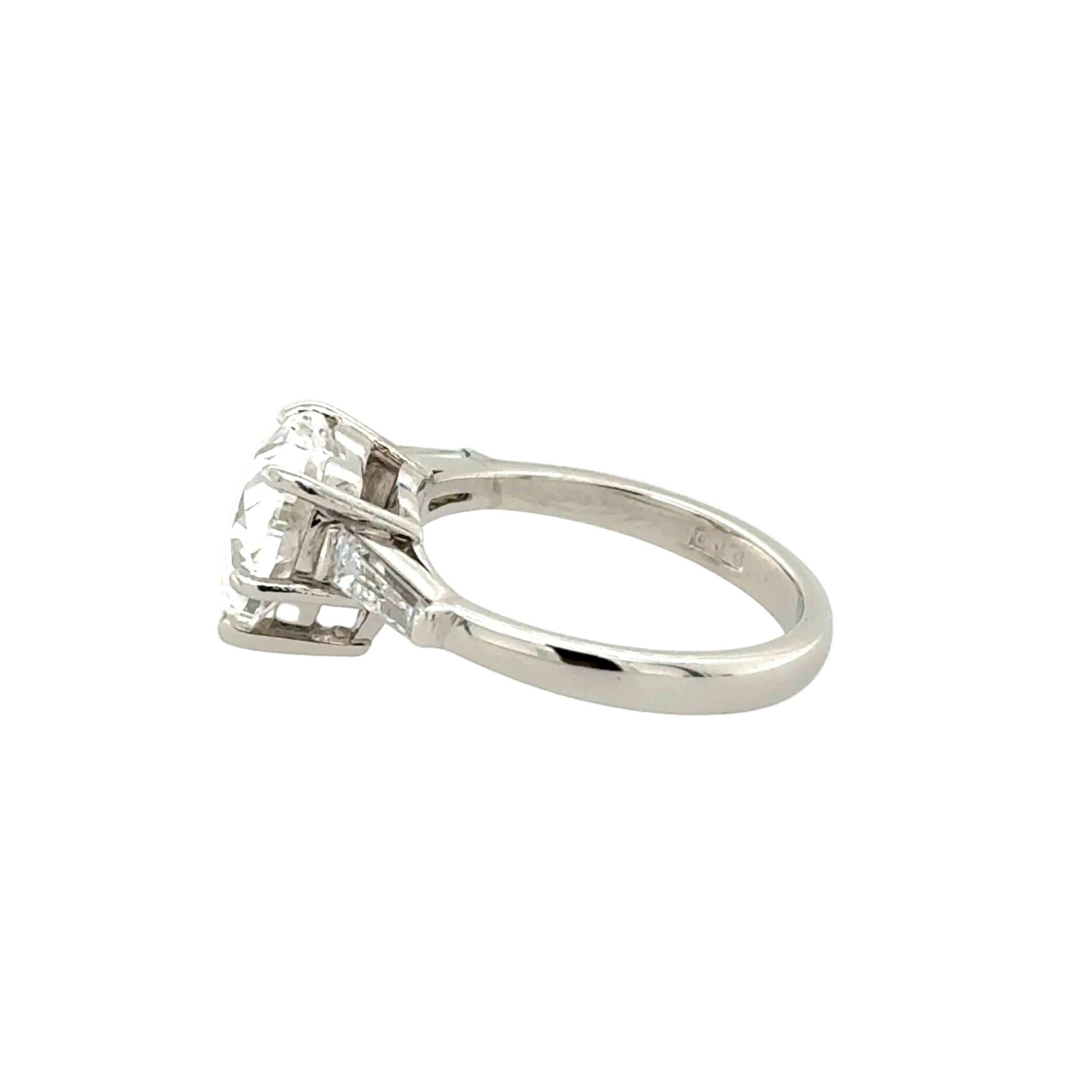 Platinum 3.01ct Heart Brilliant Cut Natural Diamond Single Stone Ring G SI2