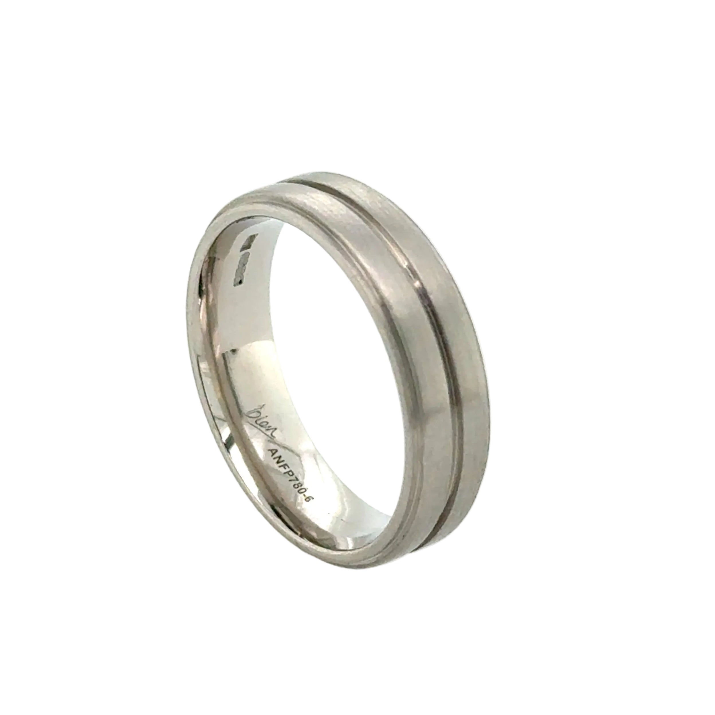 Palladium (950) 6mm Satin Finish Wedding Band Ring Size R