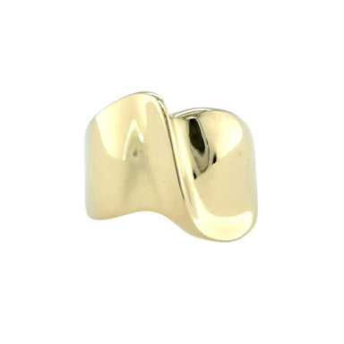 Unusual Vintage 9ct Yellow Gold Wave Dress Ring Circa 1990's