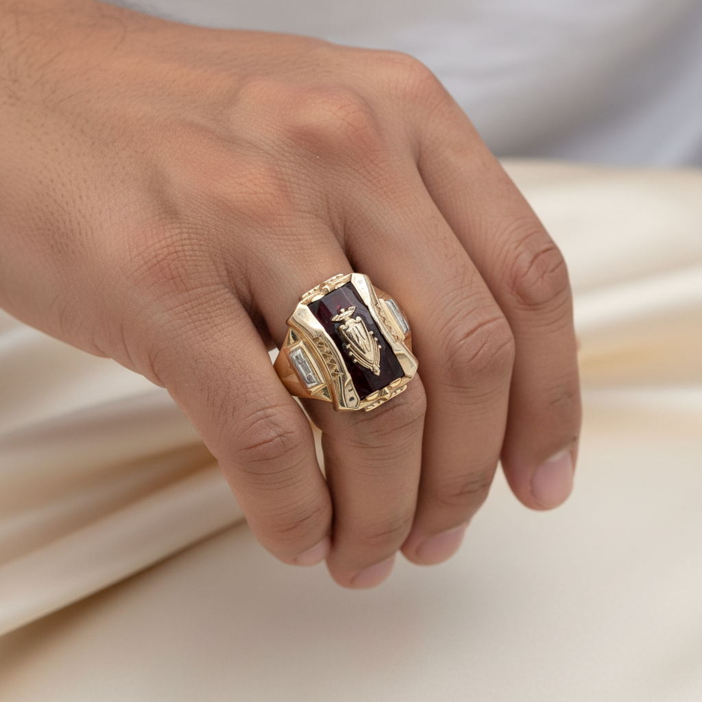 Vintage American College Ring 10K Yellow Gold Josten Circa 1979 Size T