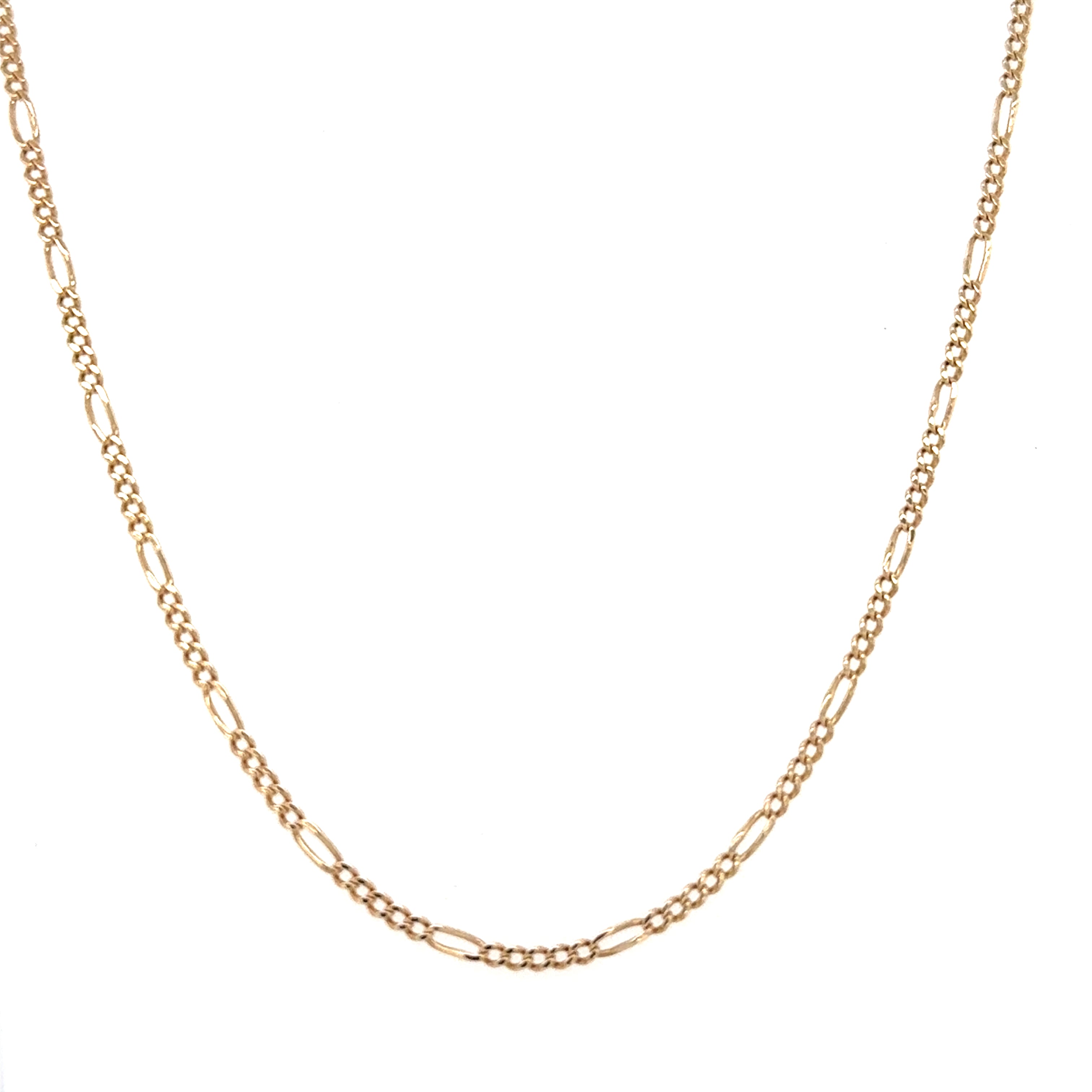 9ct Yellow Gold 22 Inch Figaro Chain Necklace - 3.96g