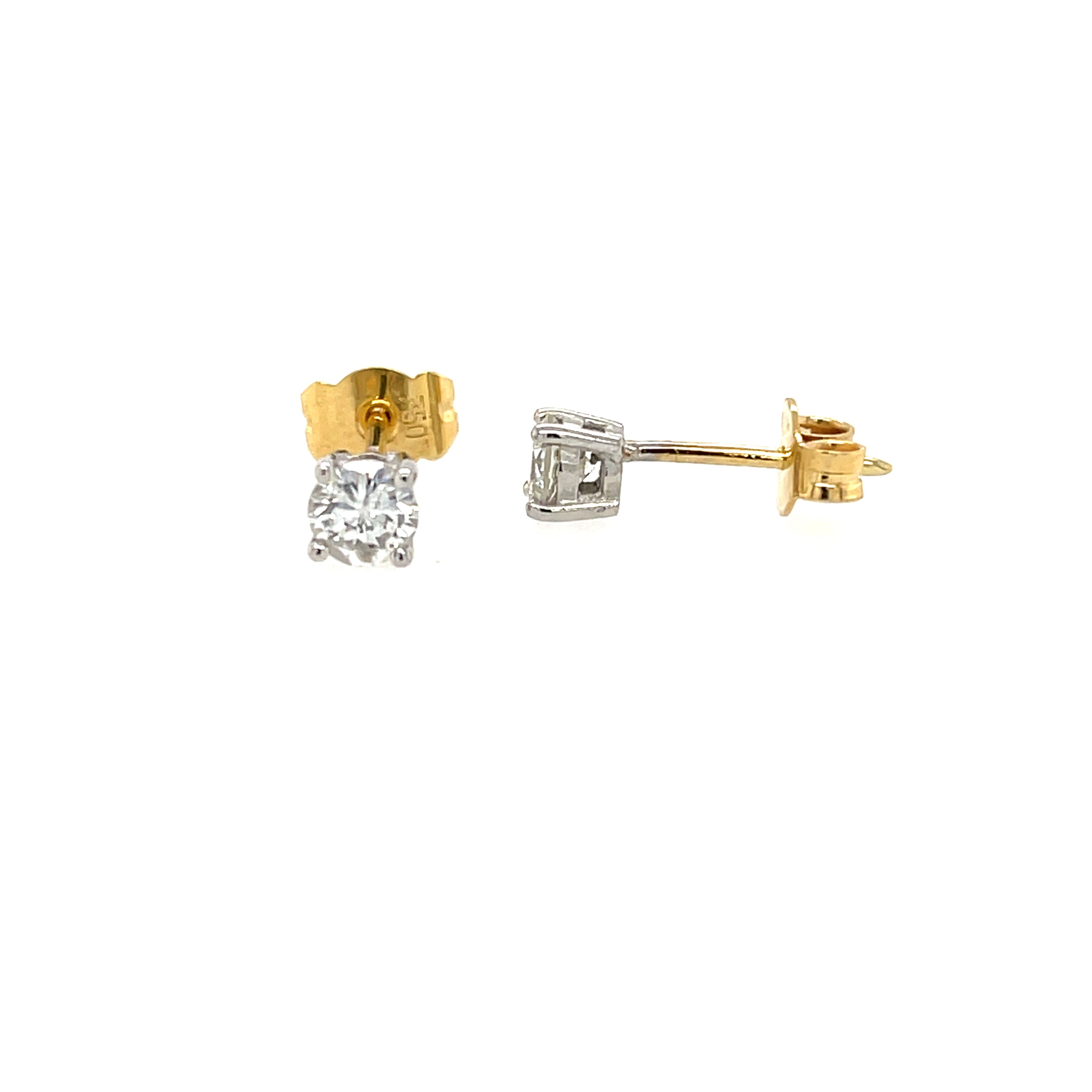 0.60ct Round Brilliant Cut Diamond Stud Earrings 18ct Yellow Gold