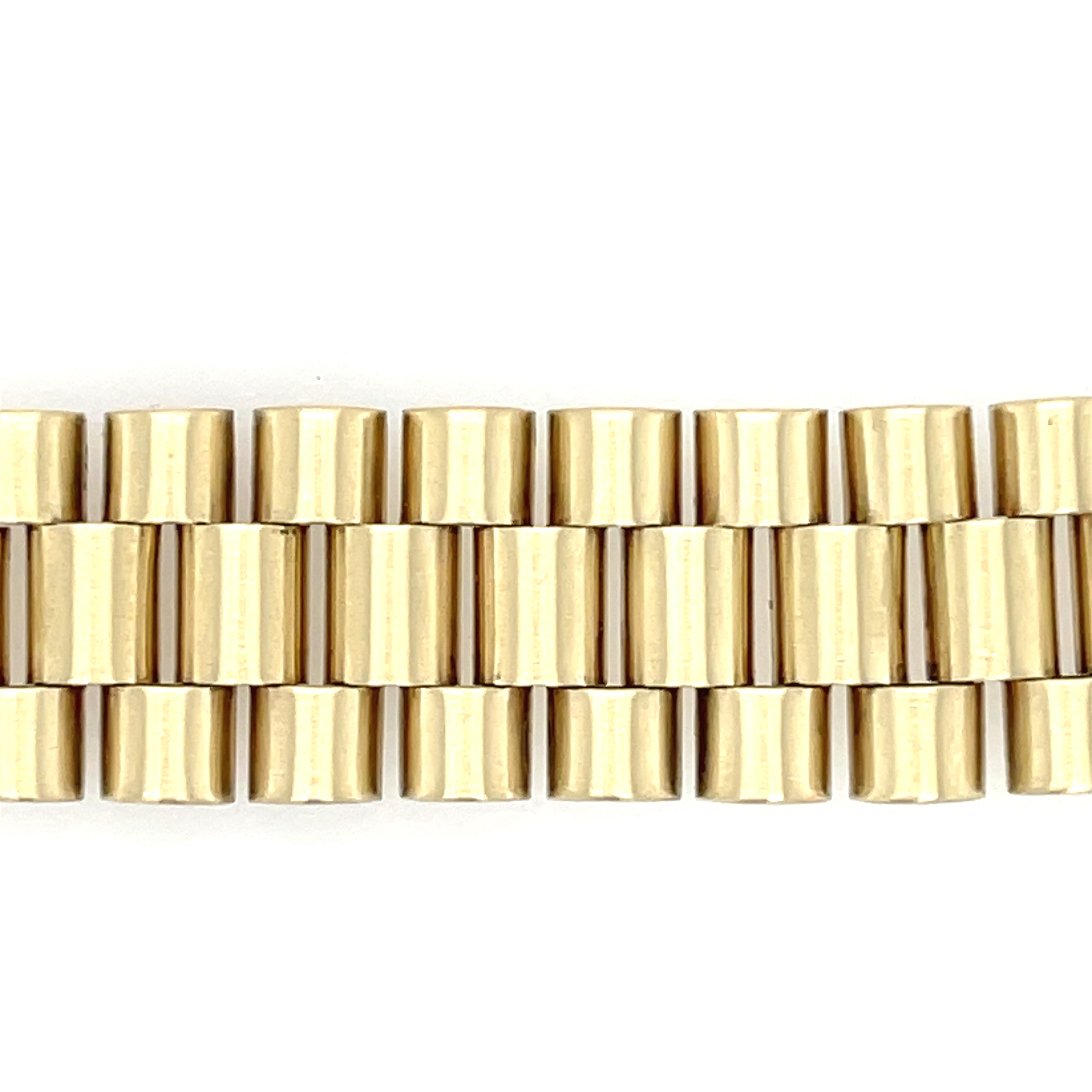 9ct Yellow Gold 8.5 Inch Rolex Style Presidential Bracelet - 47.00g