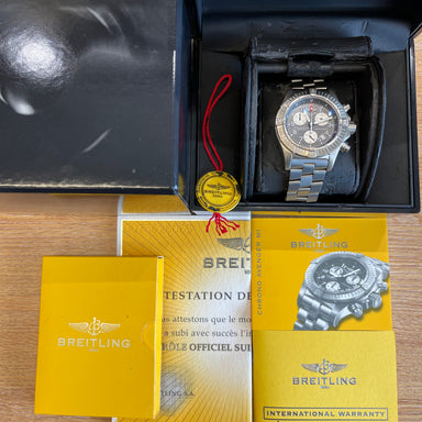 BREITLING Chrono Avenger M1 E73360 Titanium Watch Grey Dial 2007