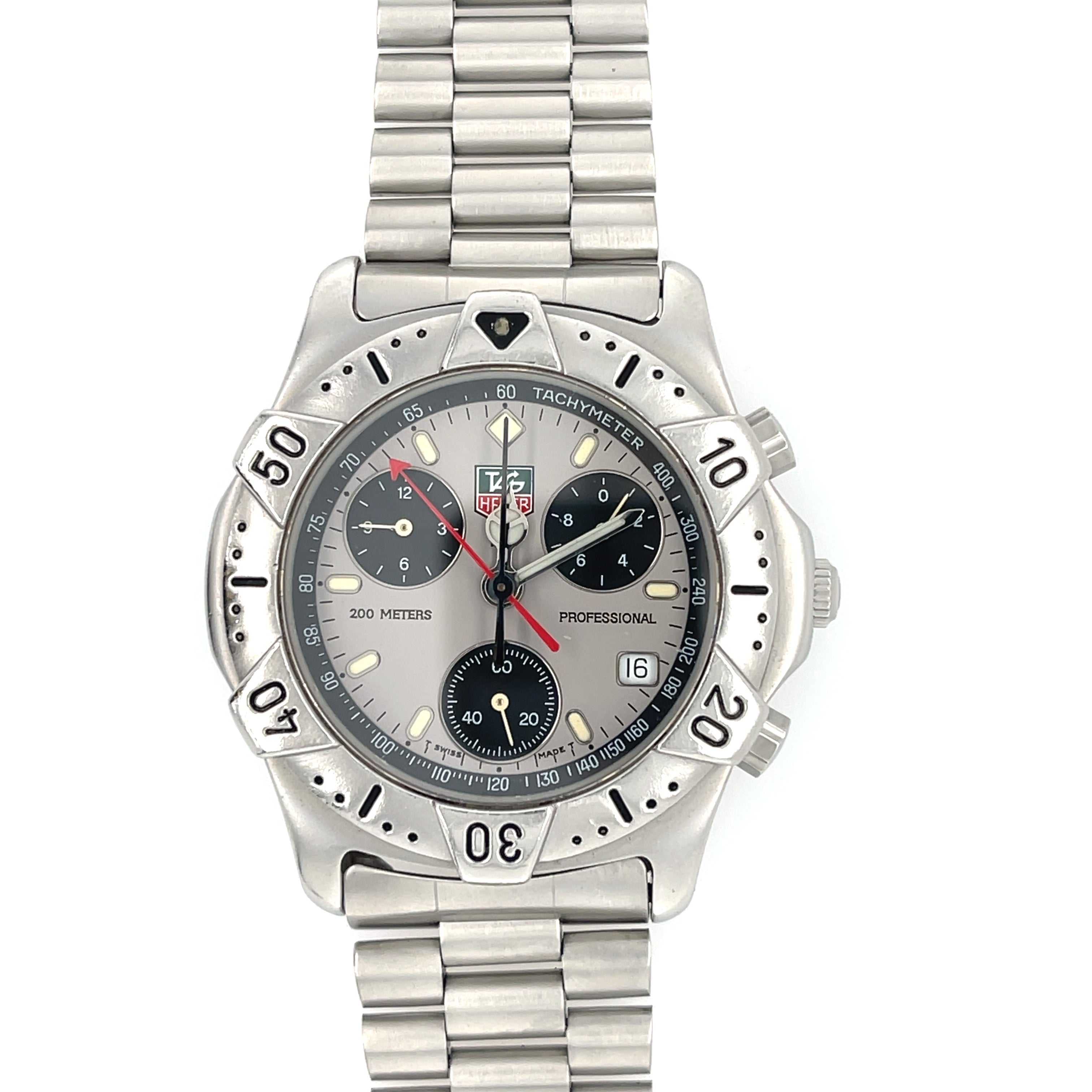 TAG Heuer 2000 Classic Chronograph CE1110 Silver/ Black Dial Watch