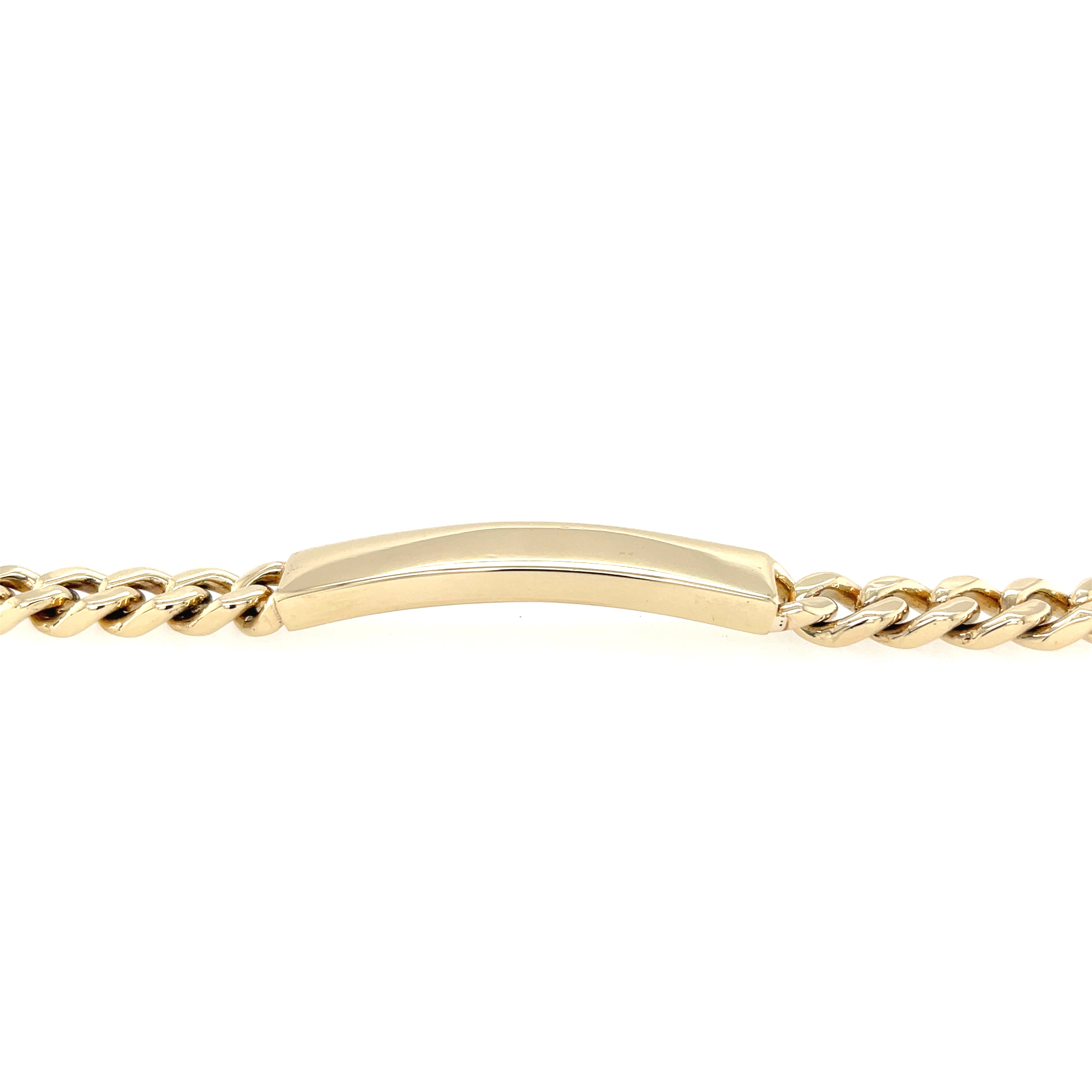 9ct Yellow Gold 8 Inch Vintage Curb Link Identity Bracelet - 37.52g