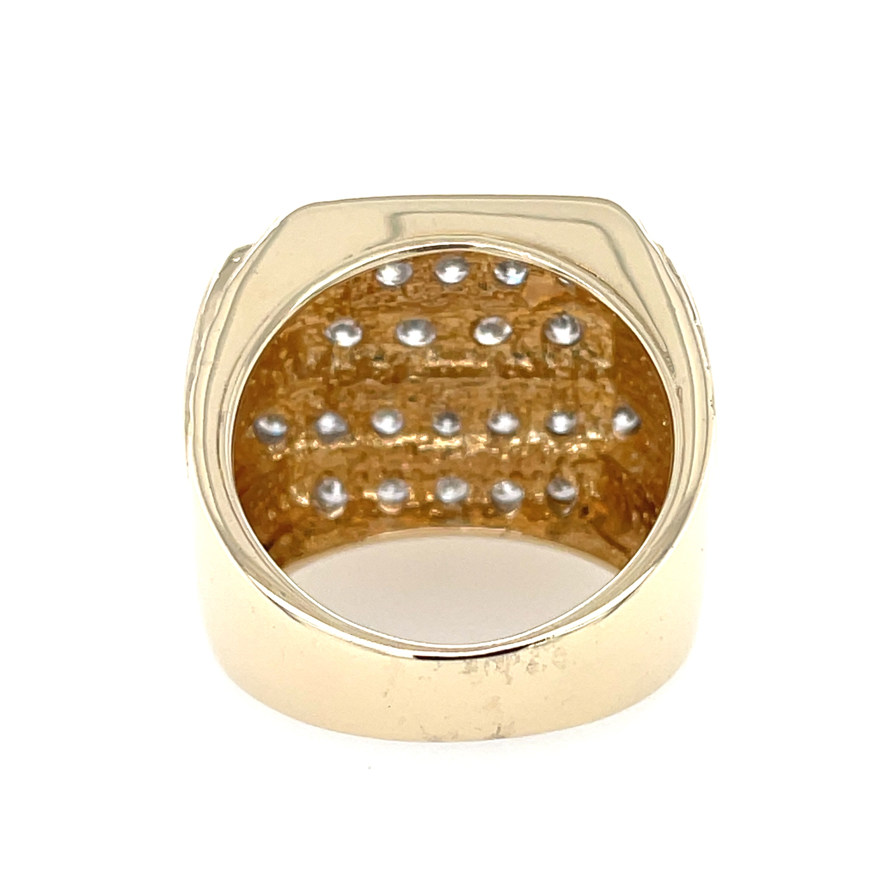 9ct Yellow Gold Cubic Zirconia Large Signet Ring - 20.45g