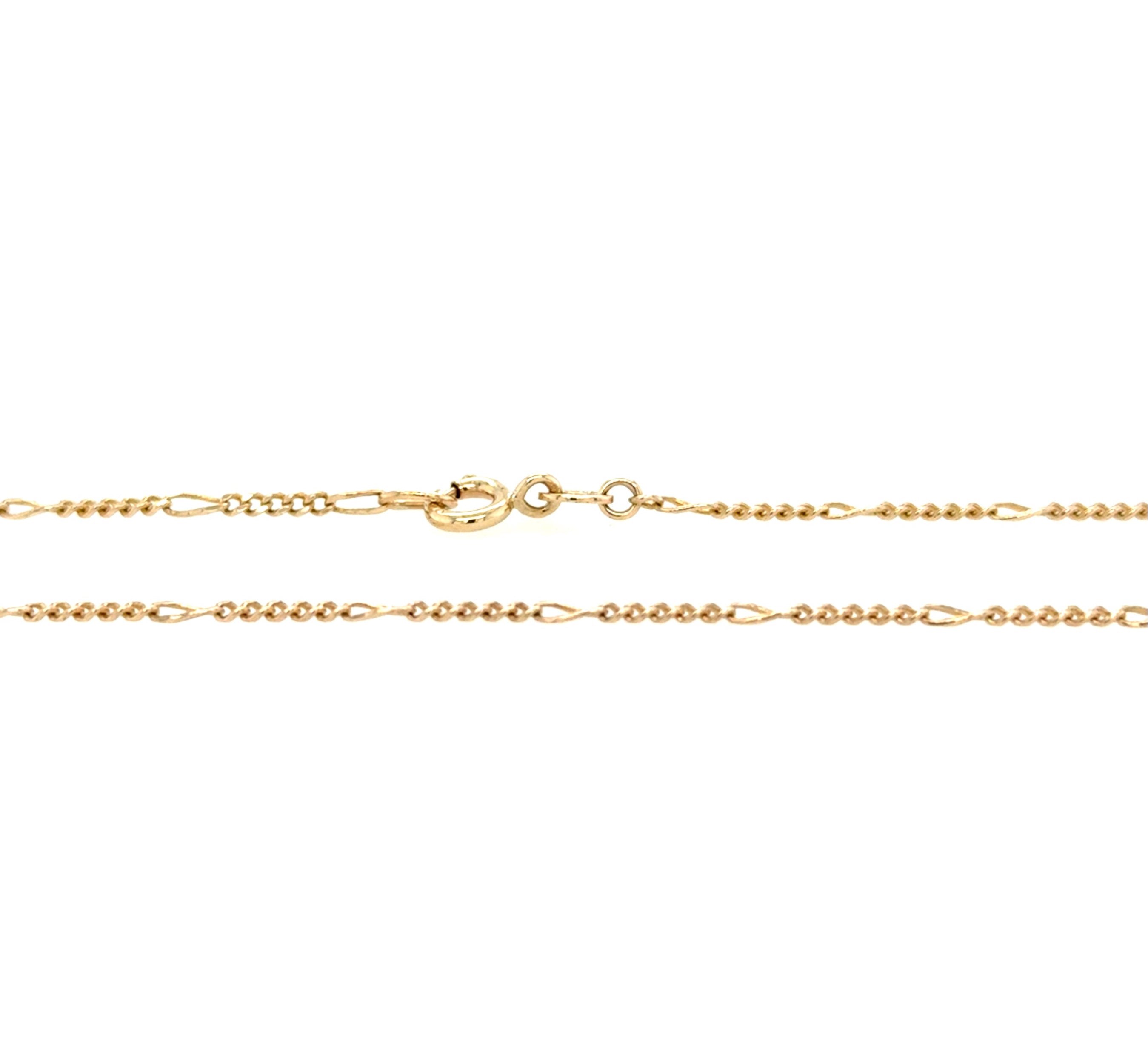 9ct Yellow Gold 22 Inch Figaro Chain Necklace - 3.96g